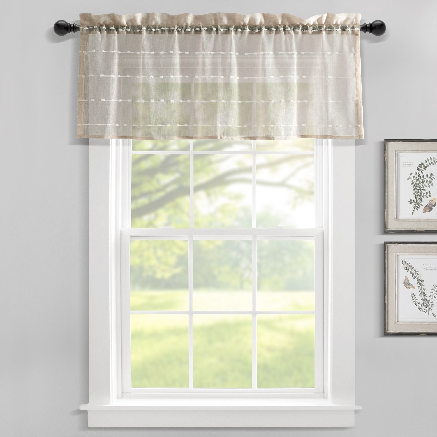 Lush Decor 21T012440 18-Inches Neutral Polyester Rod pocket Valance