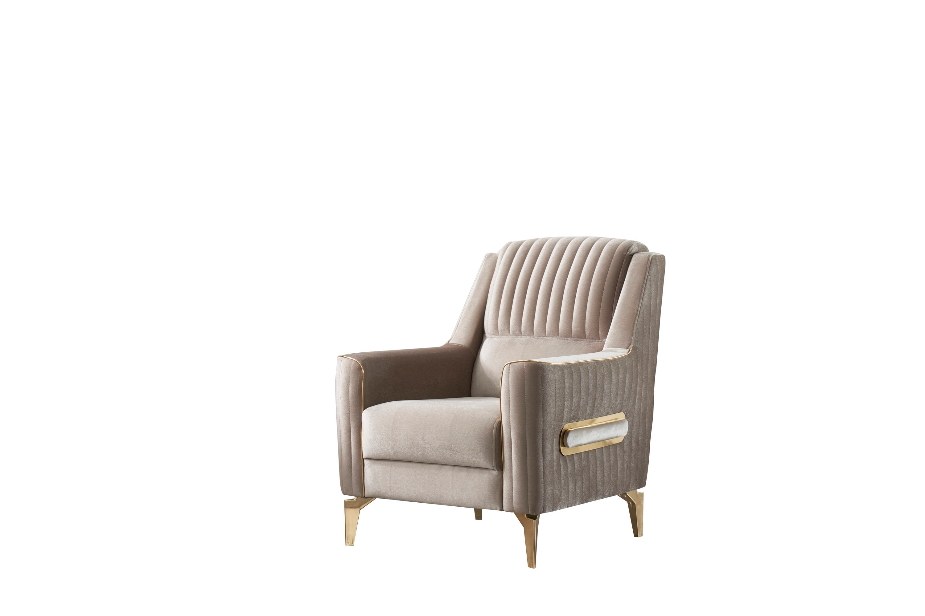 Galaxy 601955557092 Melody Modern Taupe Velvet Sleeper Chair