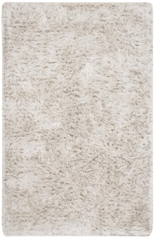 Safavieh RVG123F-5 Riviera Shag 5 x 8 (ft) Tufted Polyester Light Gray Rectangular Indoor Solid Area rug