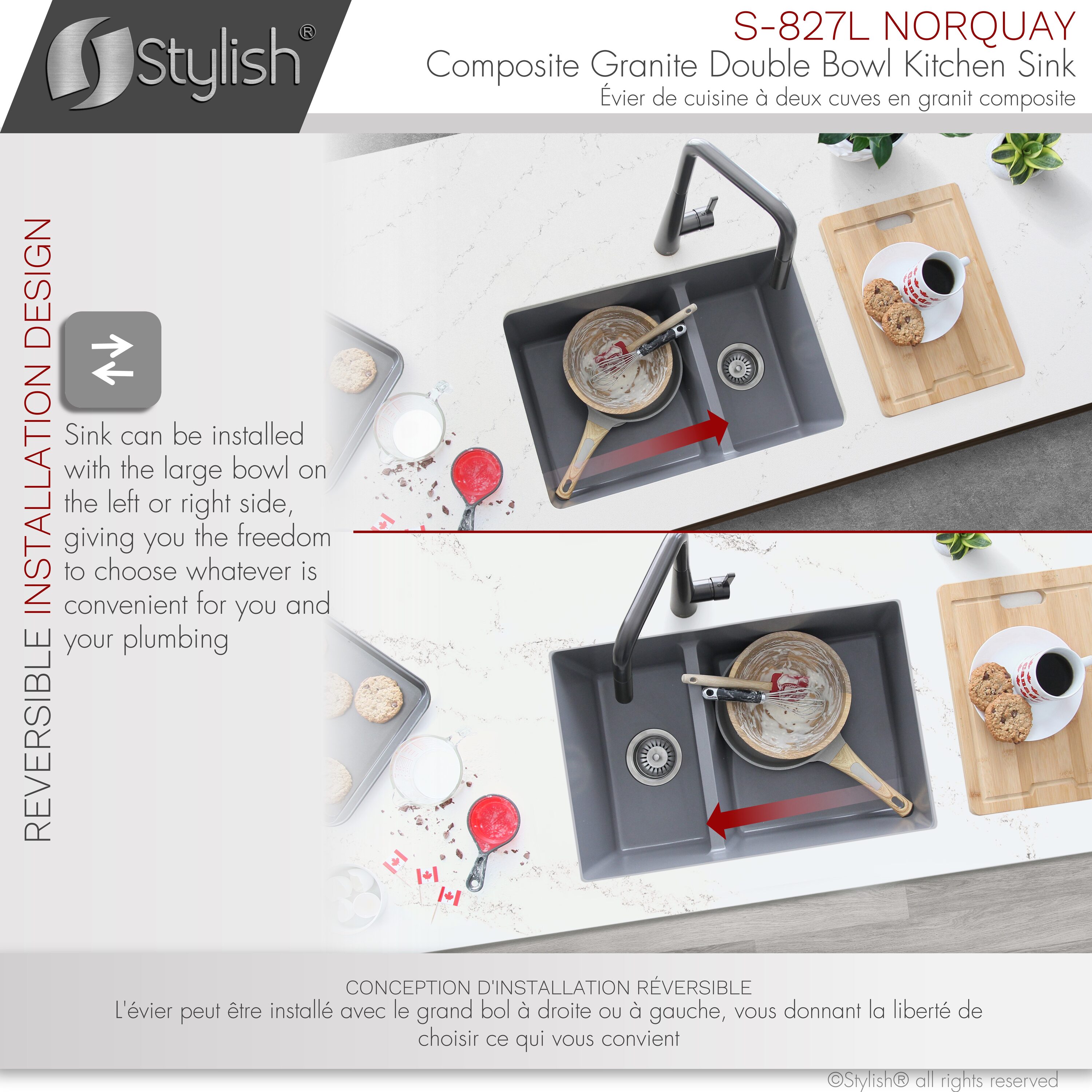 Stylish S-827L1 Kitchen-Sinks - View #11