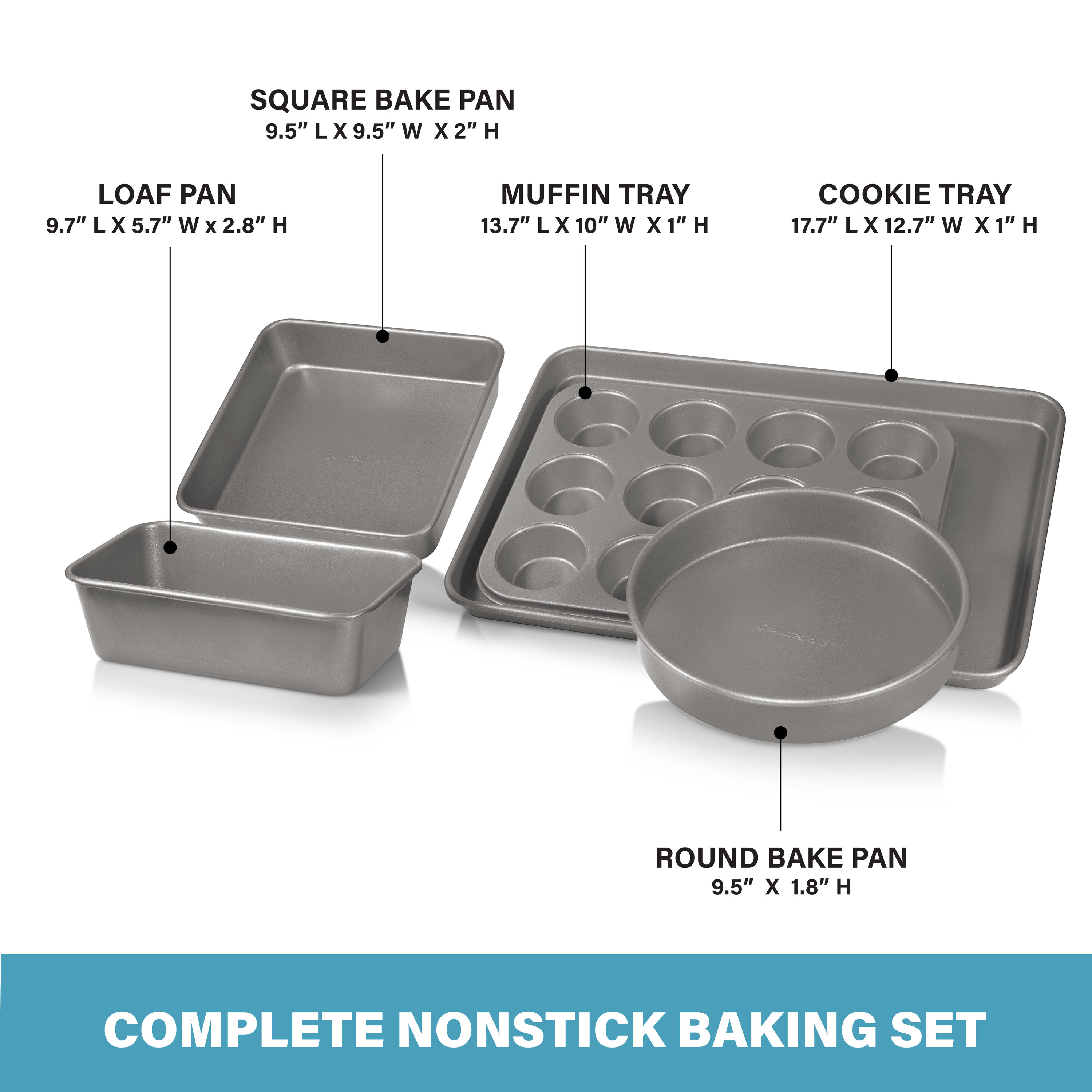 Gotham Steel Gray Aluminum Bakeware Set 8060 at Lowes.com