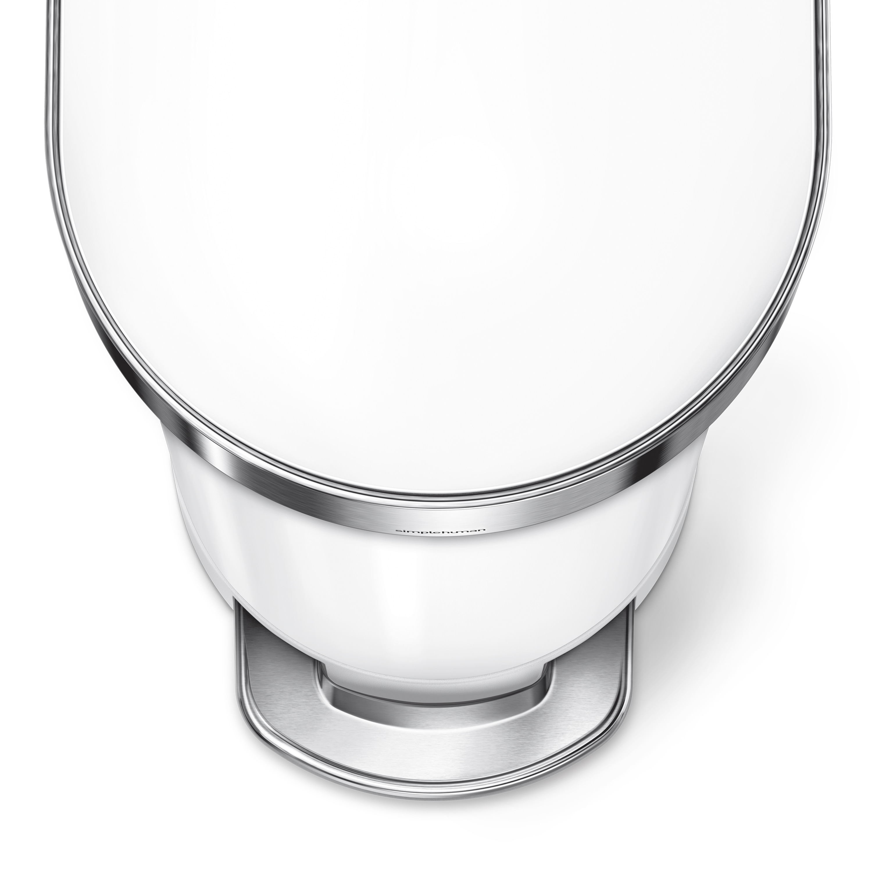 White Stainless Steel 12 Gallon Slim Step Trash Can