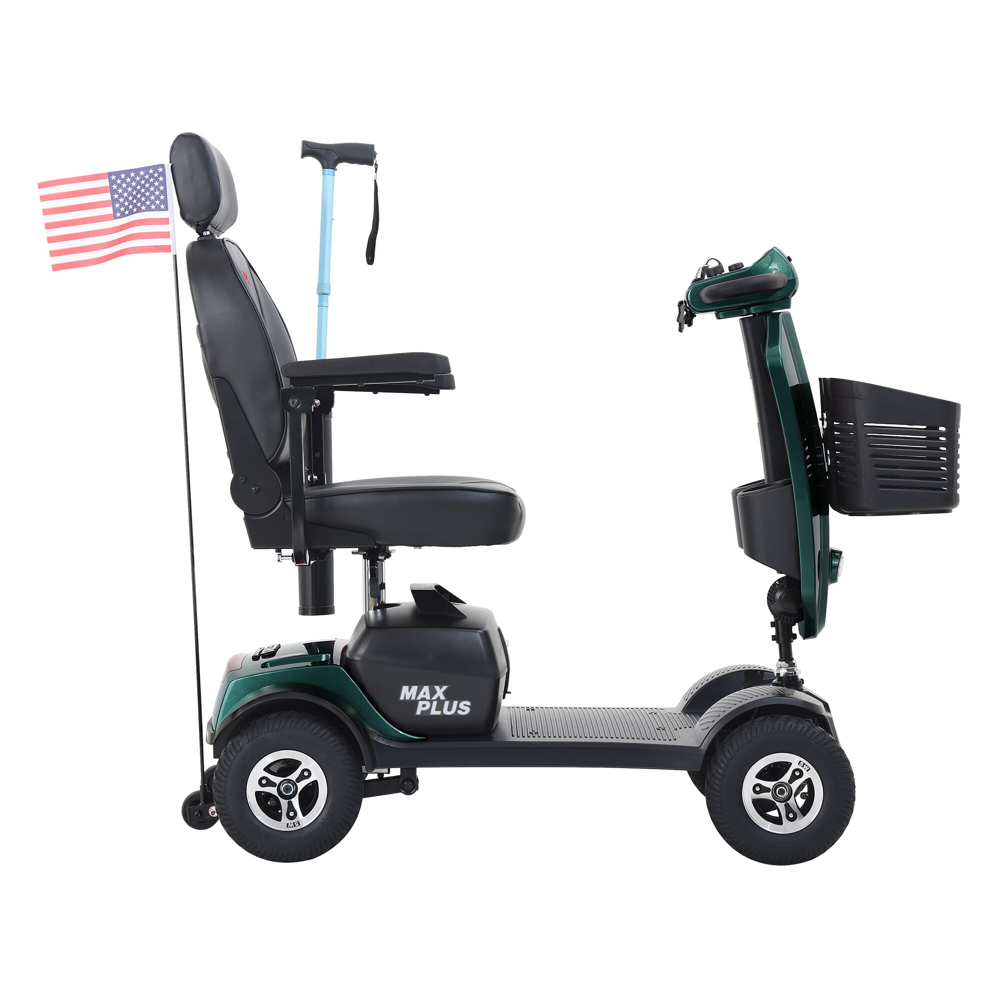 Lirago Max Plus Emerald Four Wheels Outdoor Compact Mobility Scooter Two Pieces 20AH Lead Acid Battery 16 Miles Max Range Cup Holders USB Charger Port