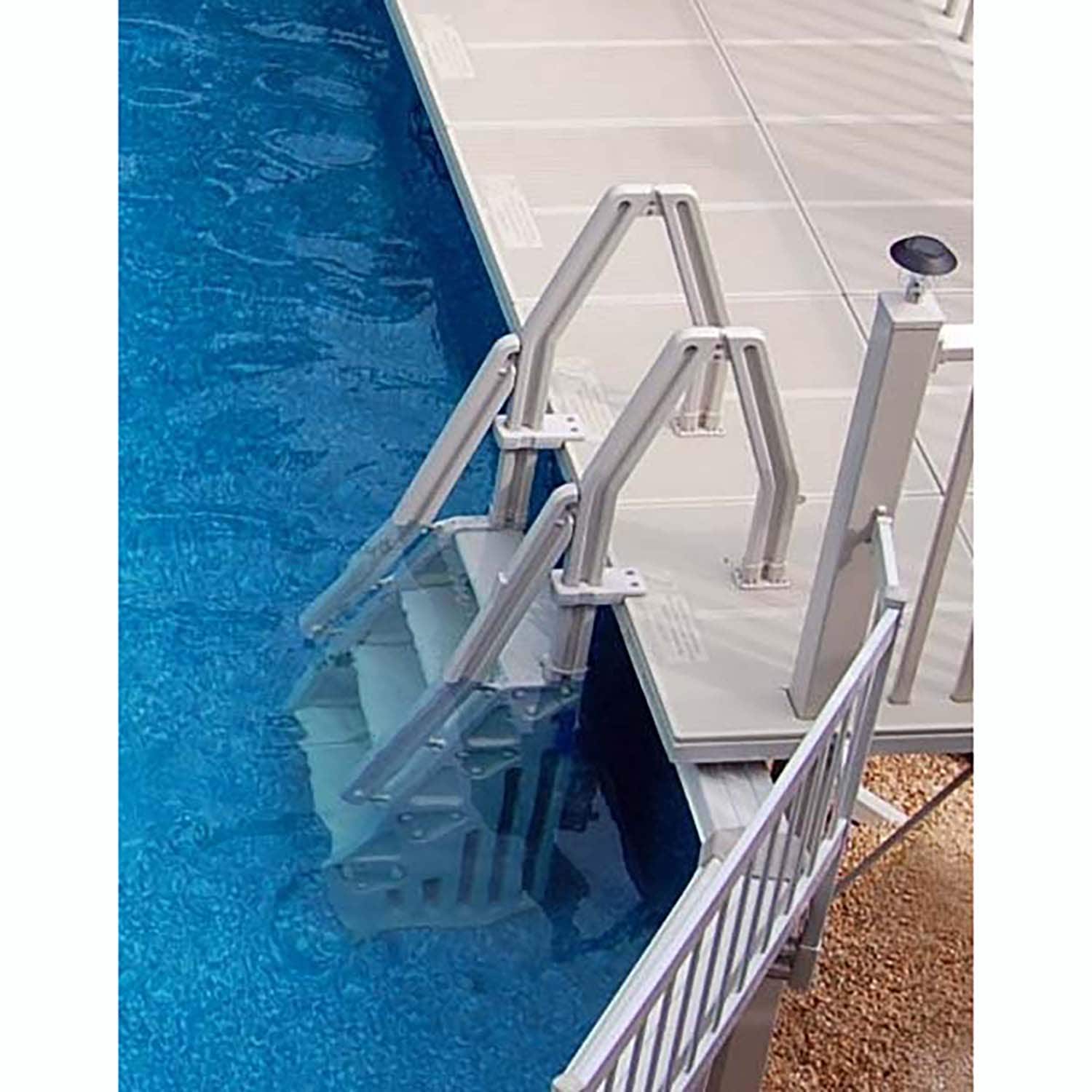 Confer Step-1 Above Ground Swimming Pool Ladder & Swimline 9x36 Ladder Mat