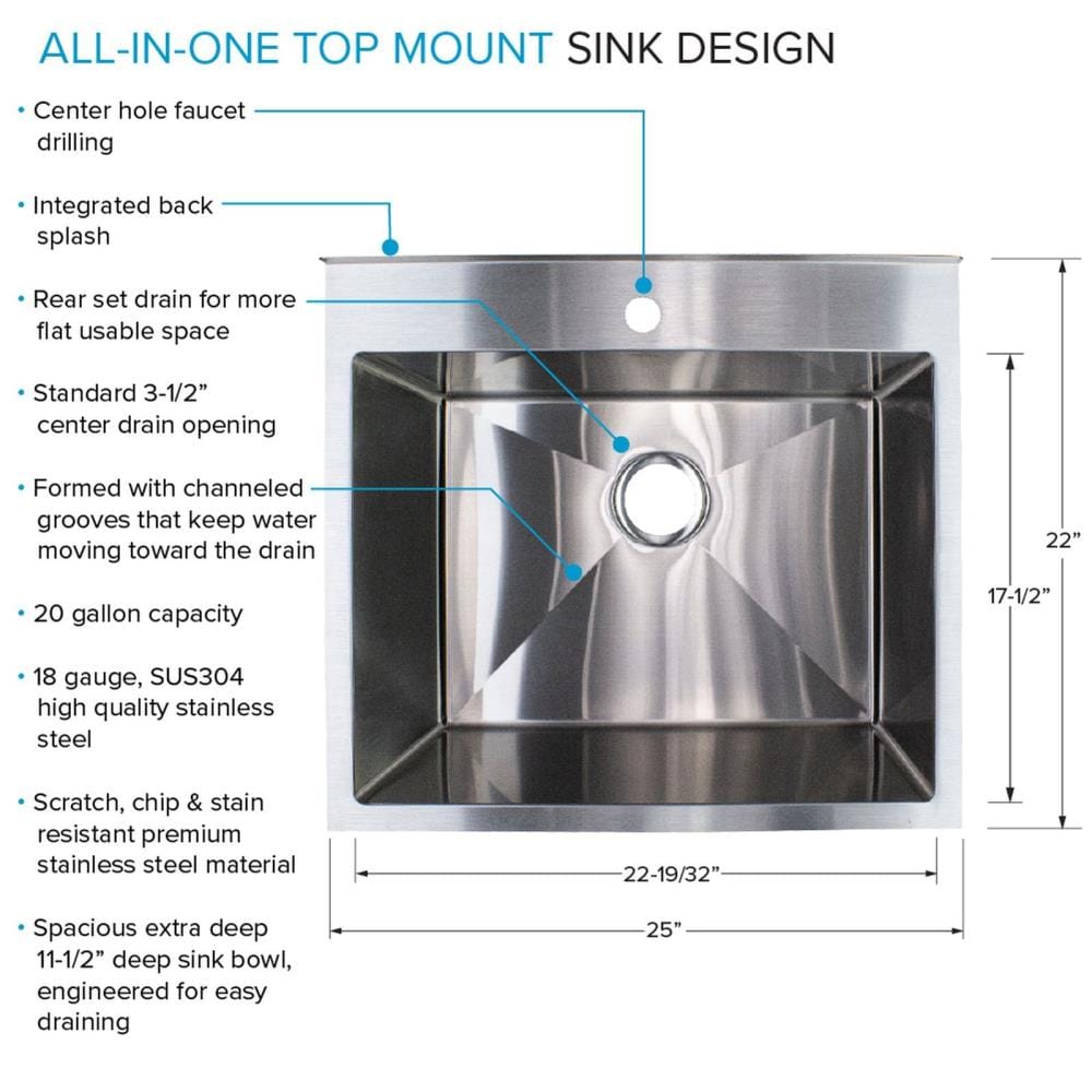 Transolid TFH-2522-SS Laundry-Tubs-Utility-Sinks - View #9
