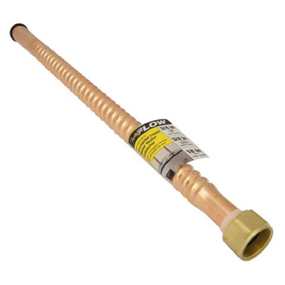 Apollo WHC34F34S18V2 18-in 3/4-in -in FIP Inlet x 3/4-in -in Outlet Copper Water heater connector