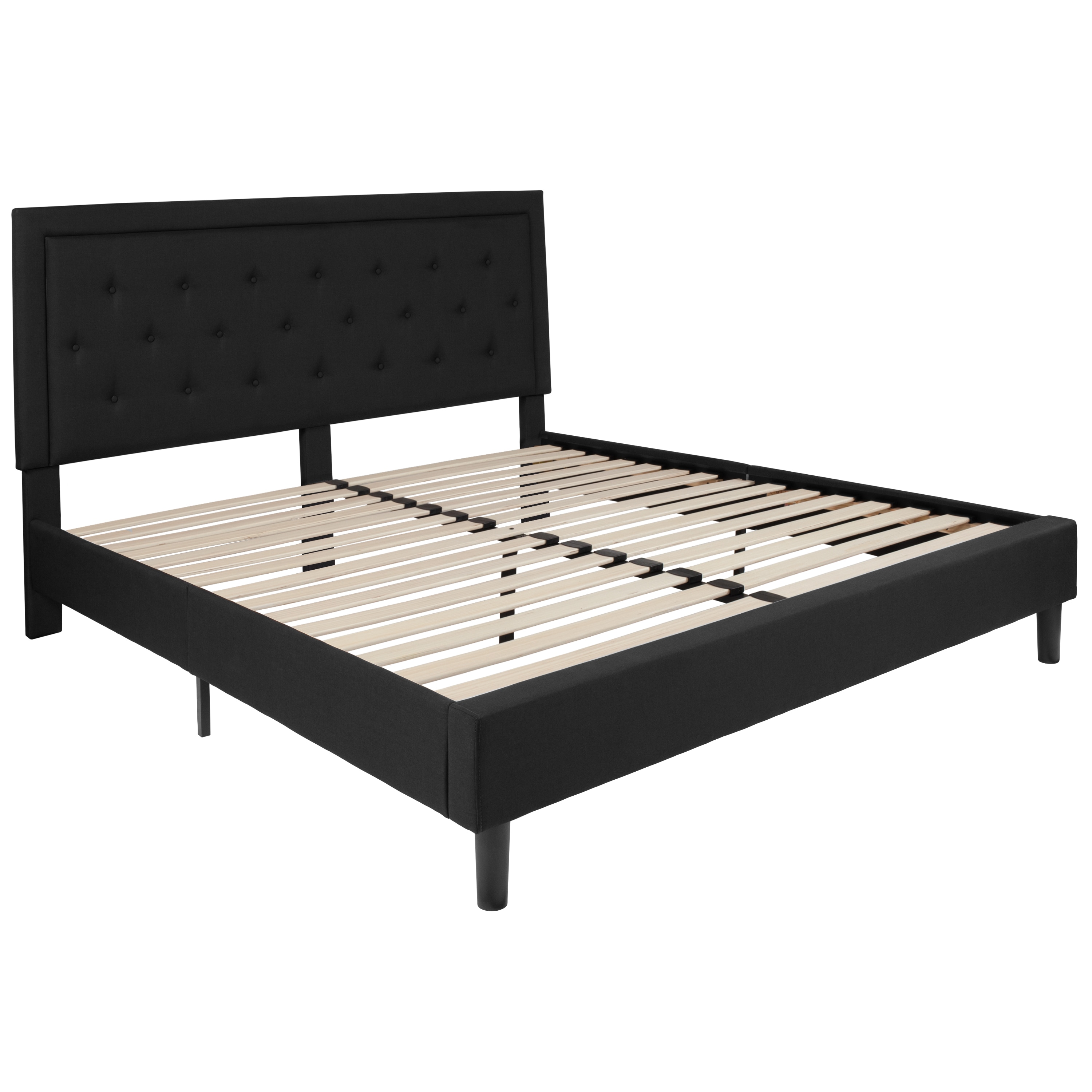 Flash Furniture Roxbury Black King Contemporary Platform Bed in the ...
