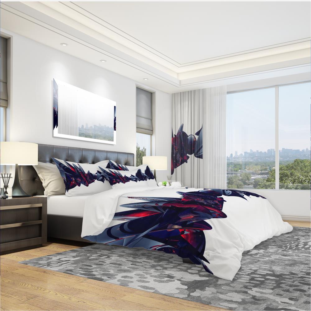 Designart BED3092-K 3 -Piece Purple King Duvet cover Set