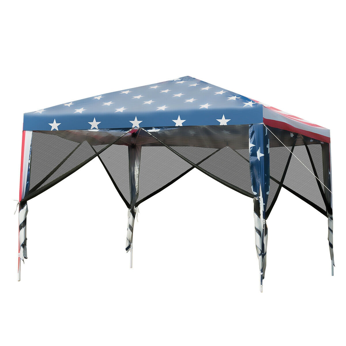CASAINC WF-OP70155 10-ft x 10-ft Square Blue white and red Party canopy