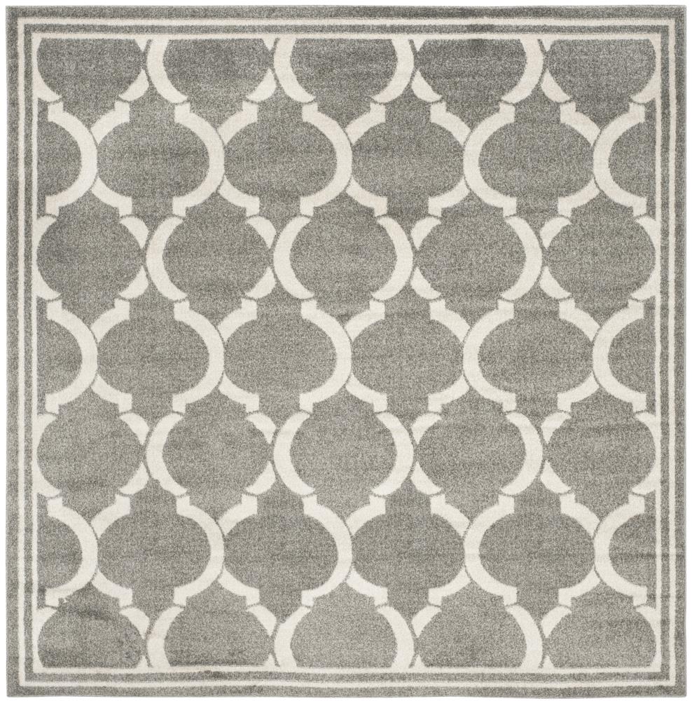 Safavieh AMT415R-7SQ Tilles 7 x 7 (ft) Loomed Polypropylene Dark Gray/Beige Square Indoor/Outdoor Trellis Area rug