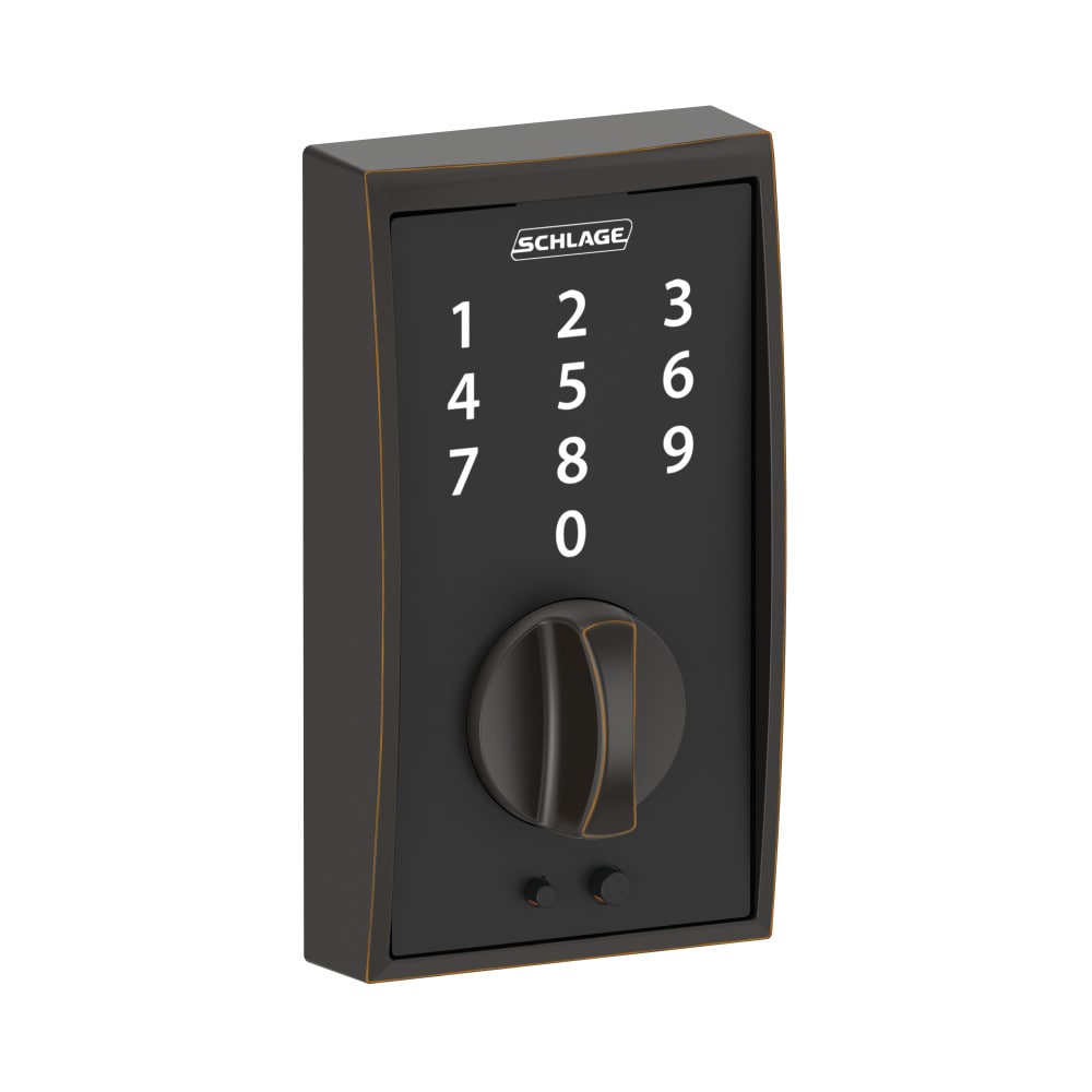 Schlage Touch Century Aged Bronze Electronic Deadbolt Lighted Keypad Touchscreen