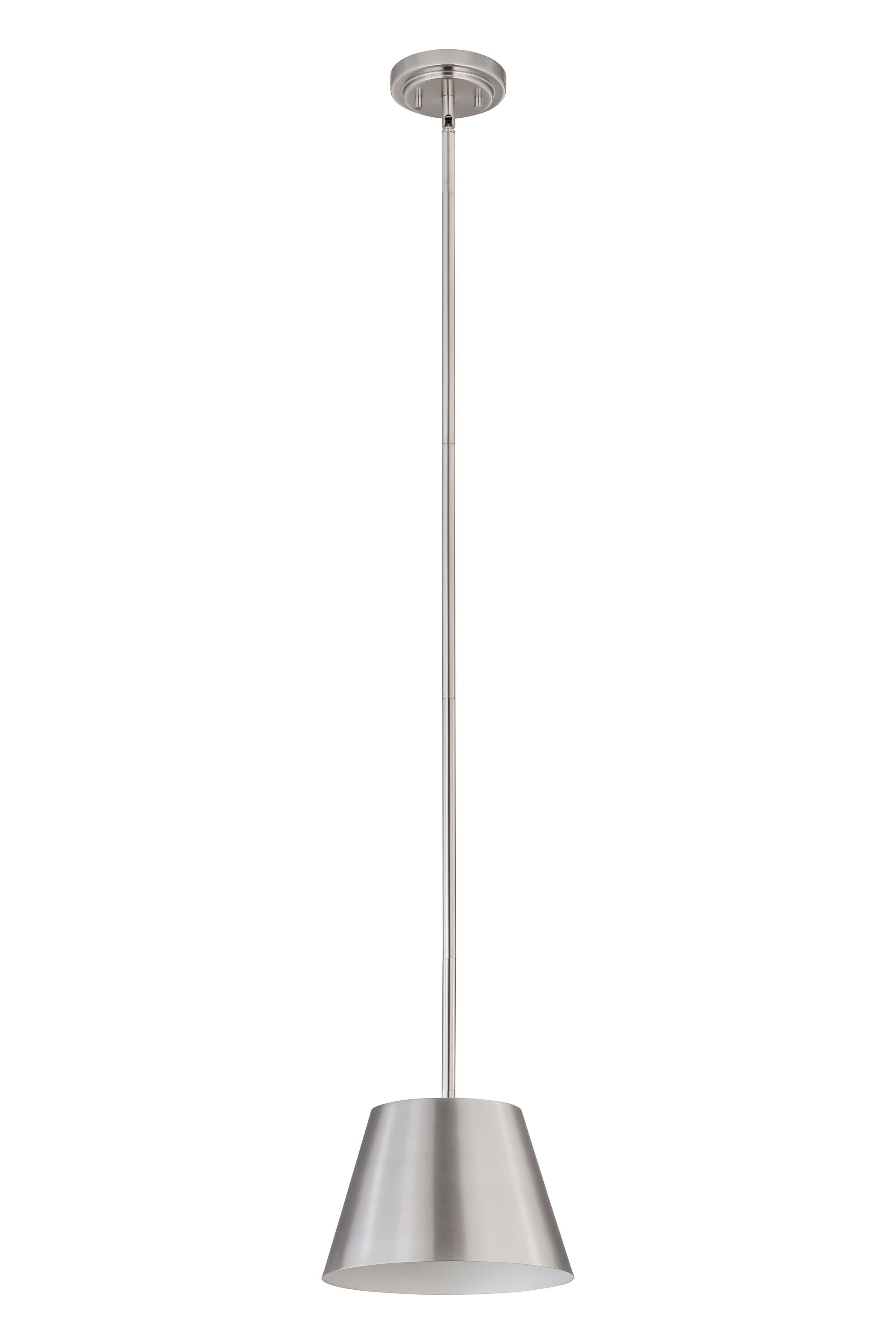 Brushed Nickel Modern Drum Pendant Light with LED