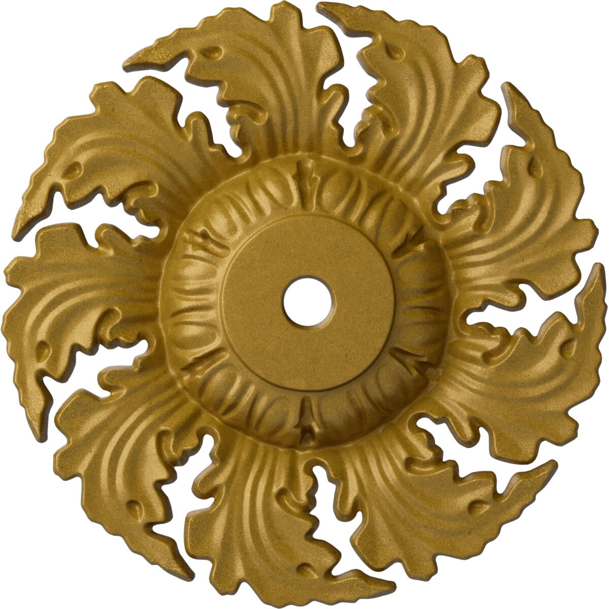 Ekena Millwork CM14NEPGS Needham 14.625-in W x 14.625-in L Painted Pharaohs Gold Polyurethane Whole Ceiling Medallion
