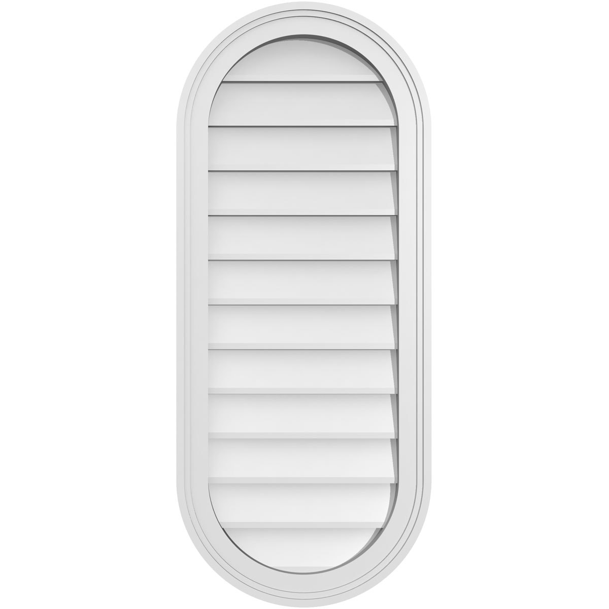 Ekena Millwork GVPVR16X3802SN 16-Inches x 38-Inches Off-white Oval PVC Gable Louver Vent
