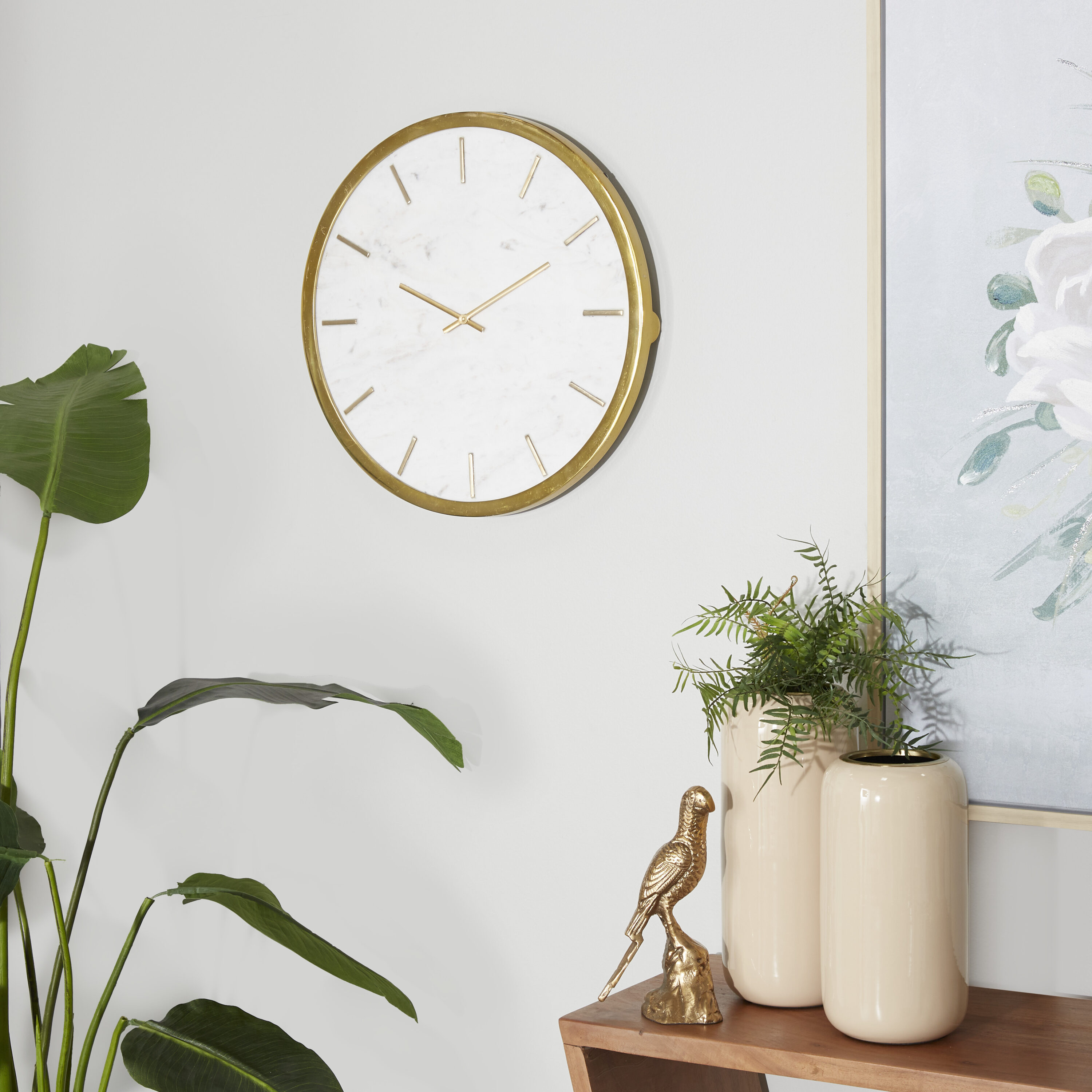 Marble + Brass Wall Clock