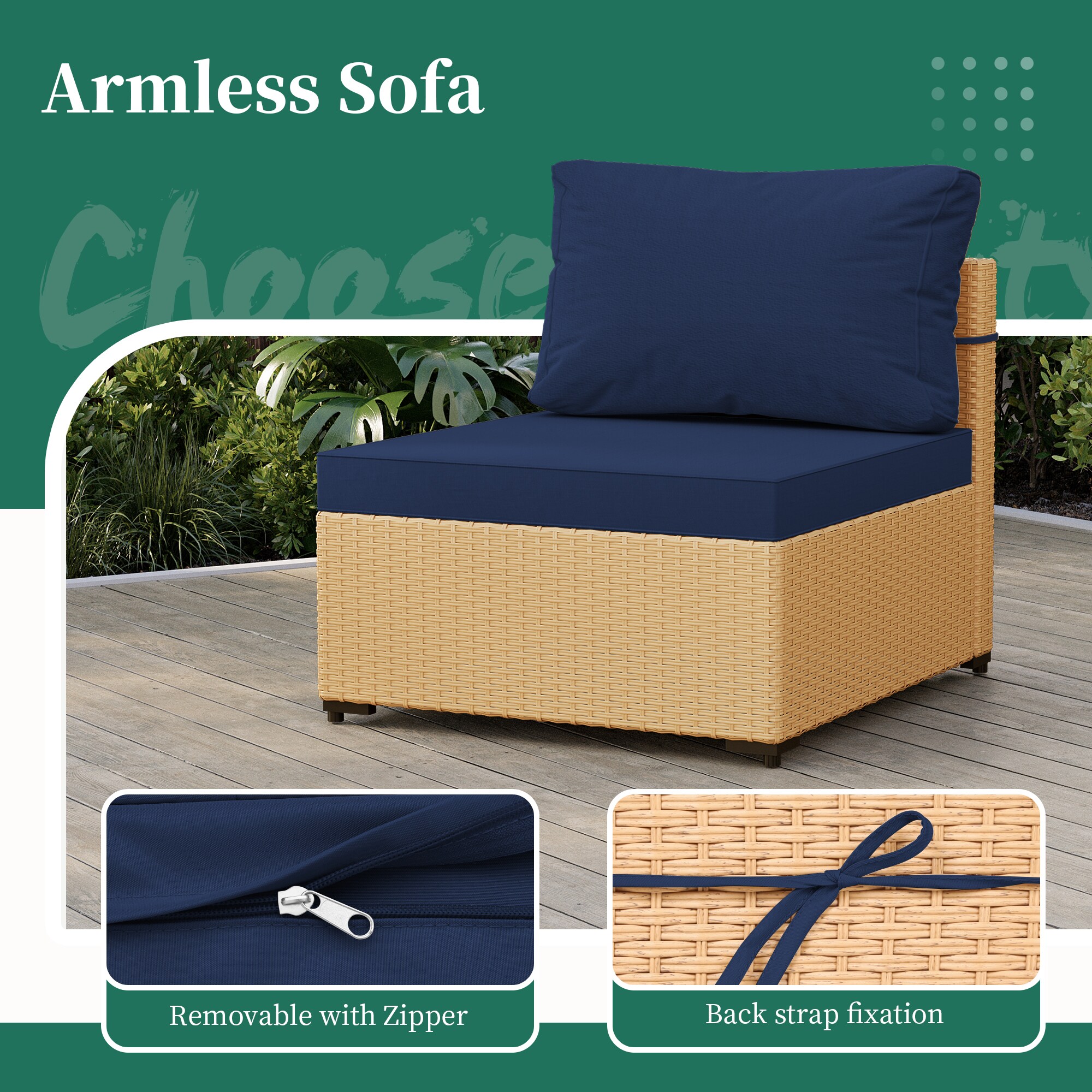 UPHA TBBE-AB43B-NAVYBLUE Patio-Conversation-Sets - View #7