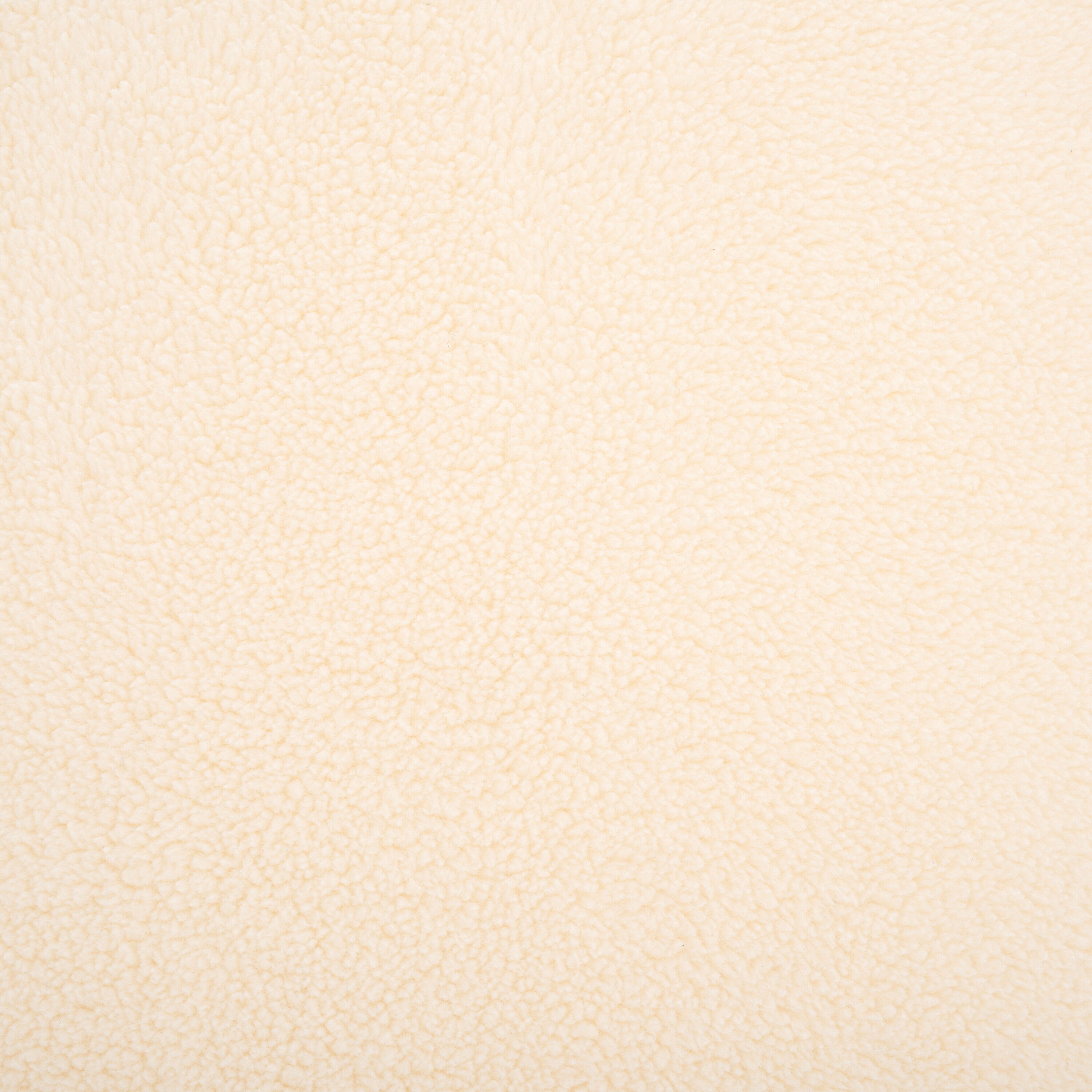 Kibo Cream Faux Shearling Modern Ottoman with Pine Frame