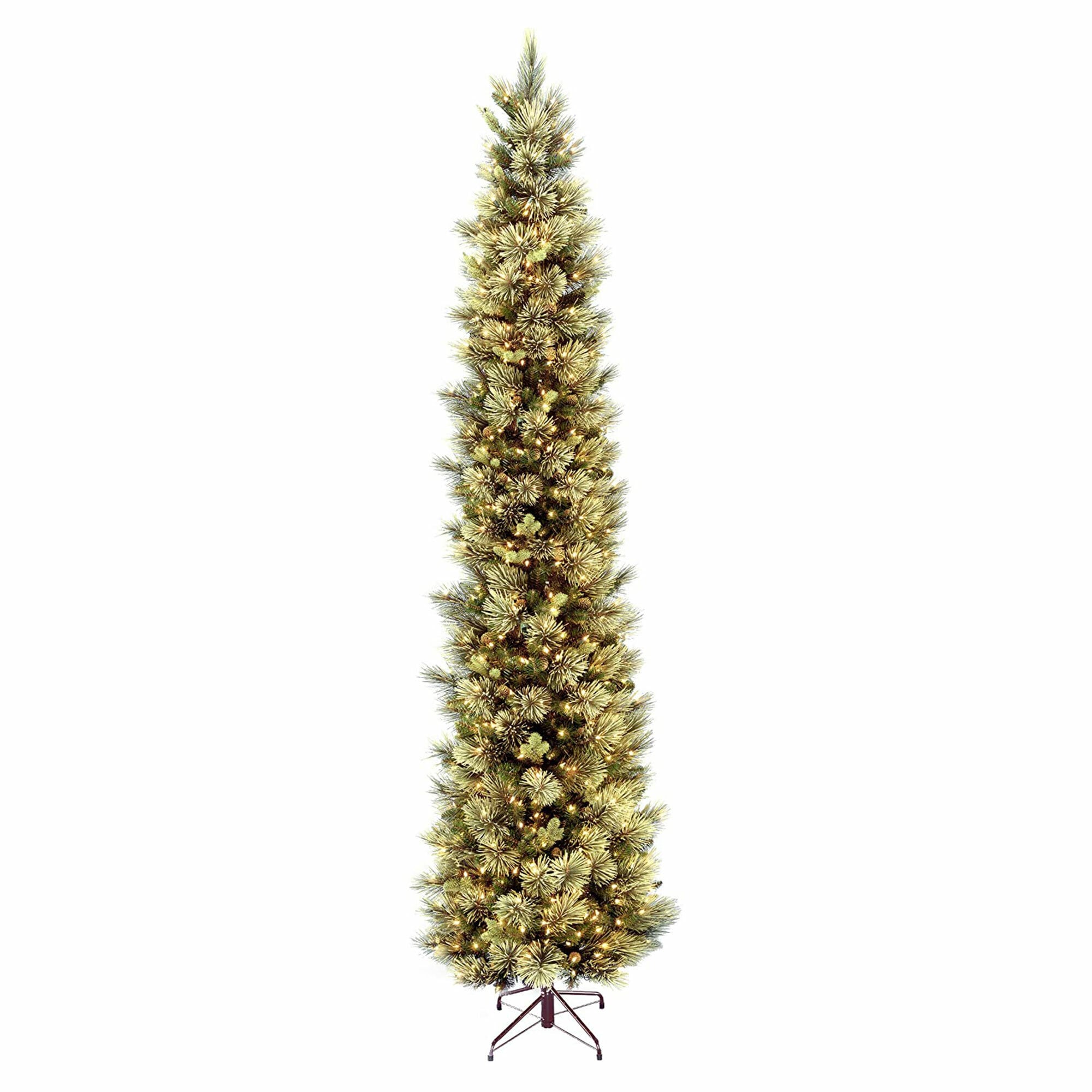 National Tree Company 288998 12-ft Pine Pre-lit Pencil Artificial Christmas Tree with Incandescent Lights
