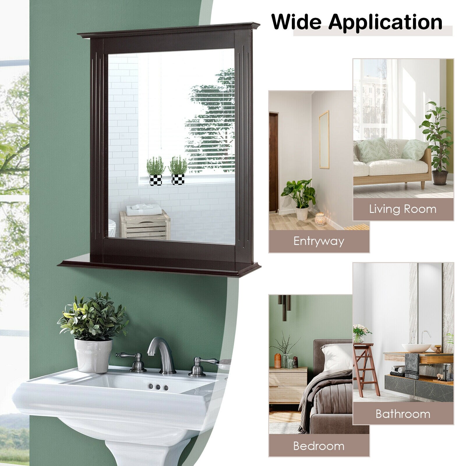 WELLFOR OUG61553CF Framed-Bath-Mirrors - View #3