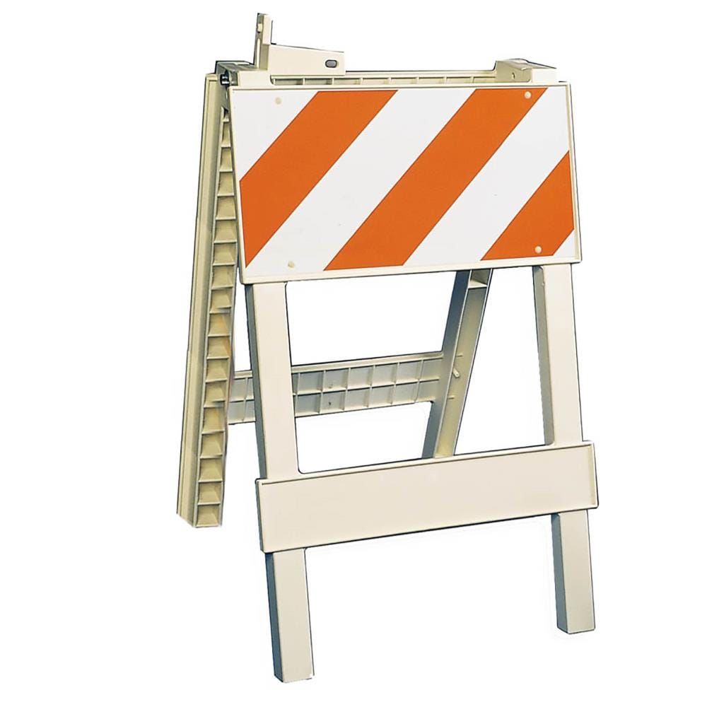 Bon Tool Orange Reflective Channelizer Barricade - 24-in x 12-in ...