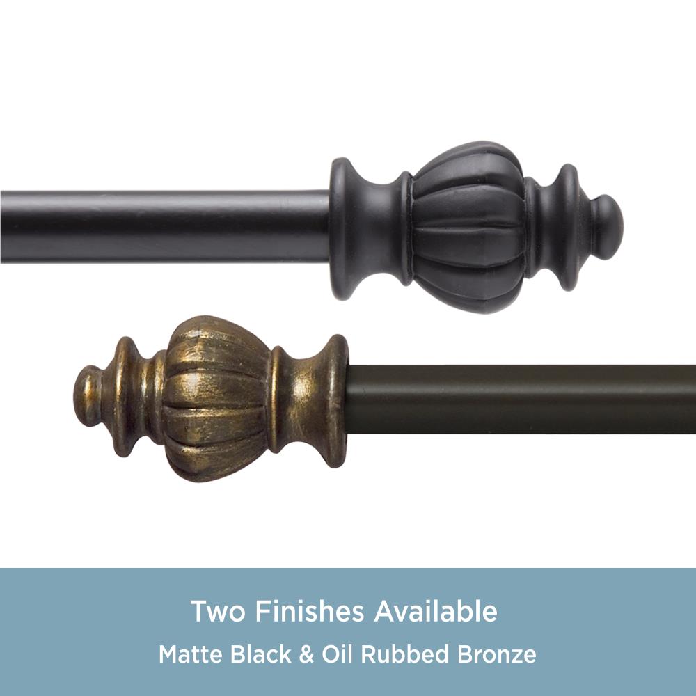 Kenney Kingston 28-in to 48-in Black Steel Single Curtain Rod in the ...