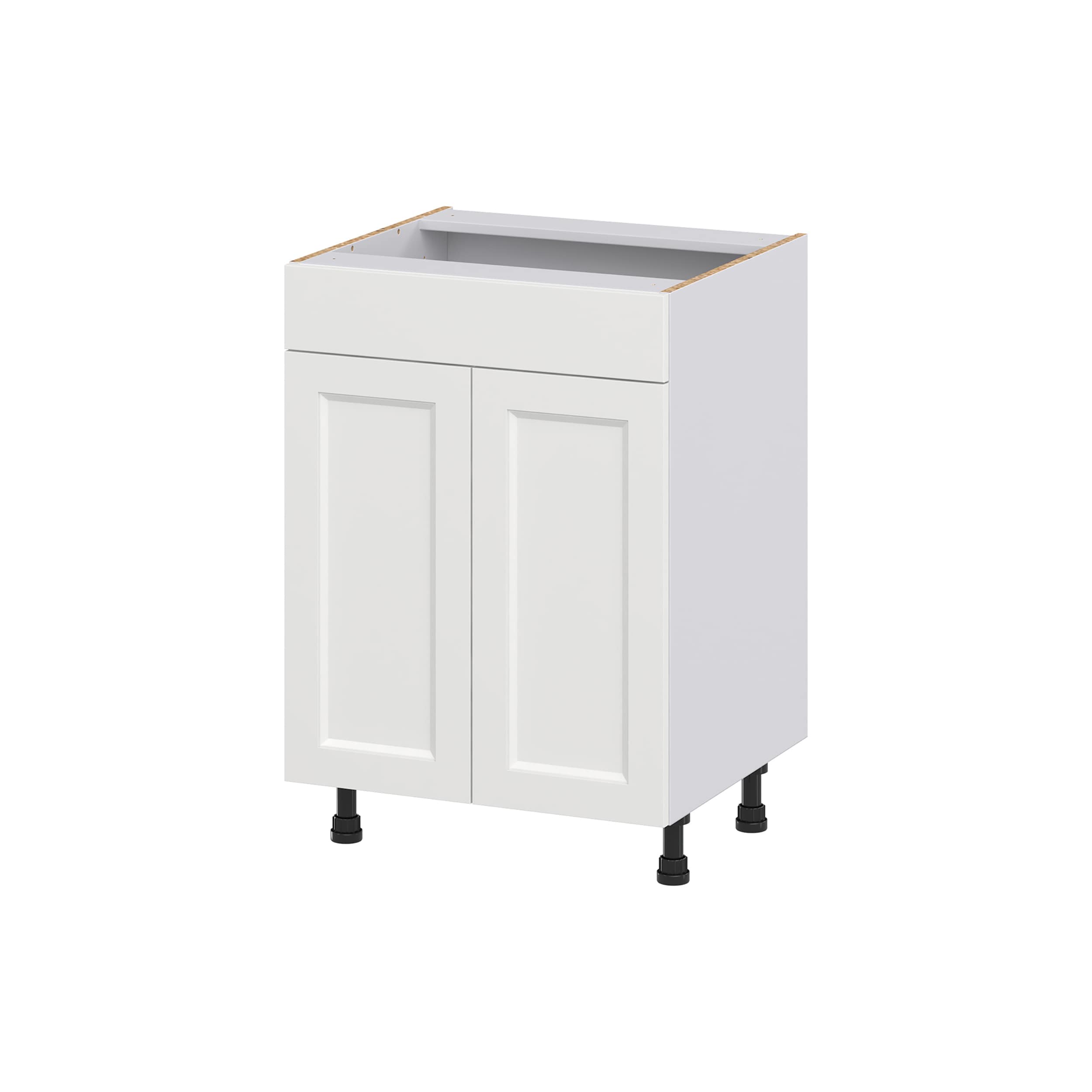 Hugo&Borg DSVS24-RI Riviera 24-in W x 34.5-in H x 21-in D Bright White Sink Base Fully assembled Cabinet (Recessed Panel Shaker)