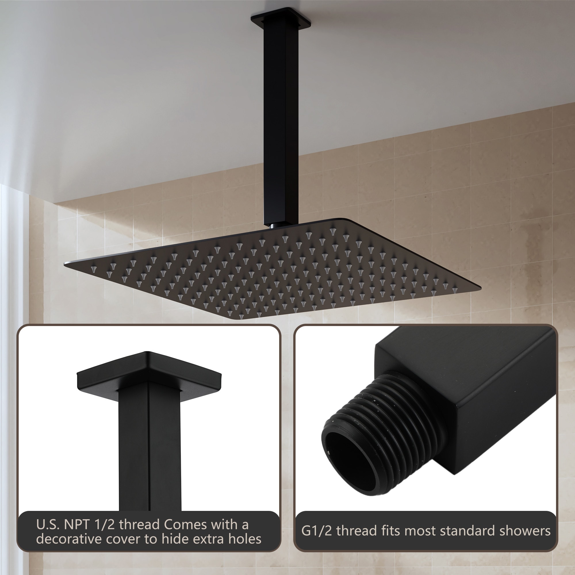 Mondawe MDBR17003R10MB Bath-Shower-Facc - View #3