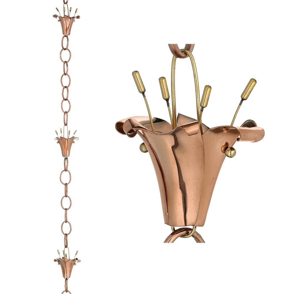 Good Directions 490P-8 8.5-ft Copper Flower Rain Chains