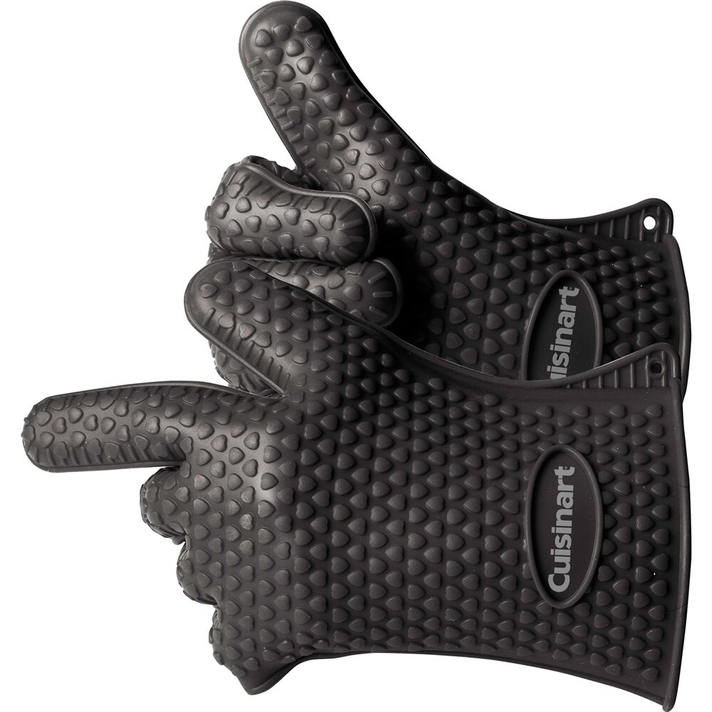 Renewed Cuisinart CGM-520 Heat Resistant Silicone Gloves 2-Pack Black 