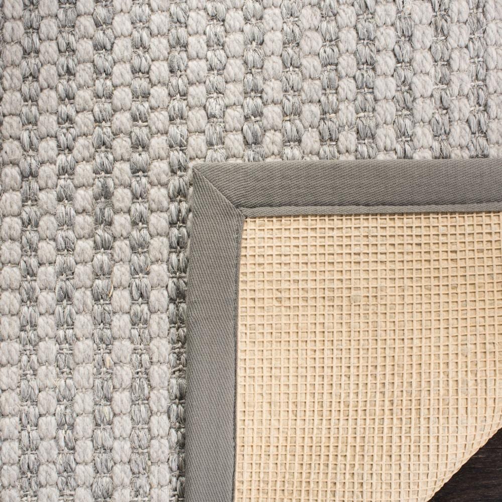 Ivory and Silver Hand-Knotted Wool Area Rug, 5' x 8'