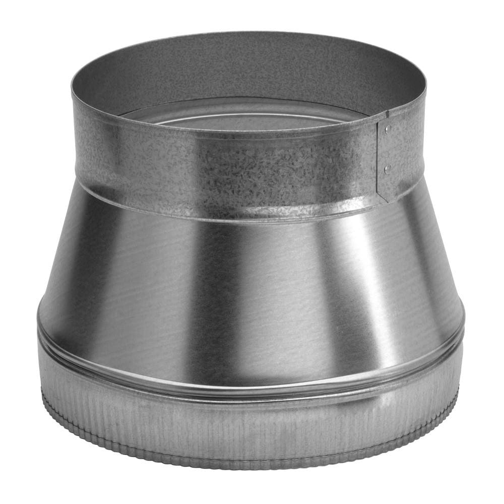 Broan 414 8-in x 10-in 24-Gauge Galvanized Steel Round Duct Reducer