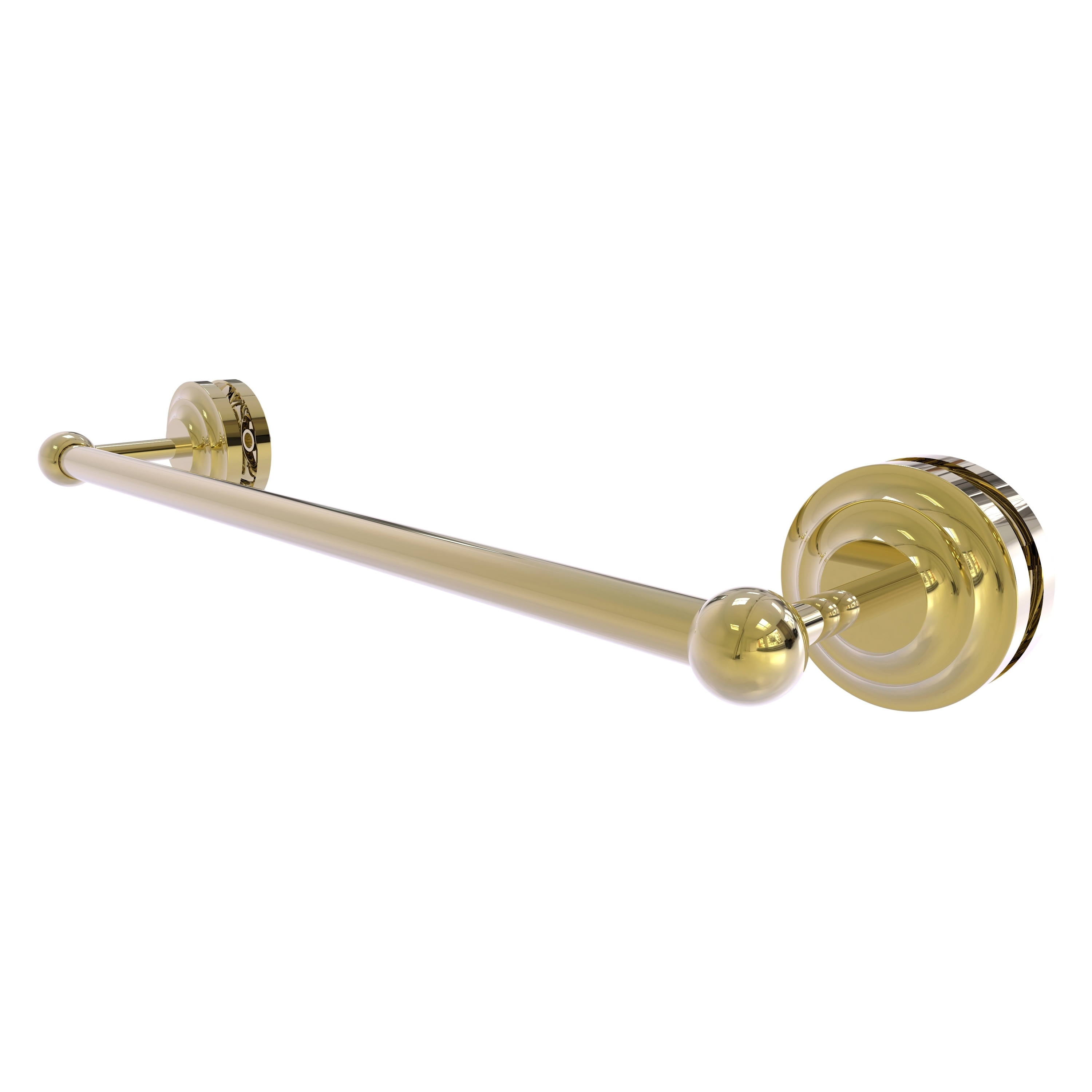 Allied Brass QN-41-SM-18-UNL Que New 18-in Unlacquered Brass Wall mount Single Towel Bar