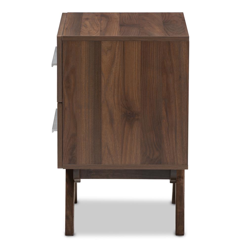 Baxton Studio Auburn Walnut Rubberwood Nightstand in the