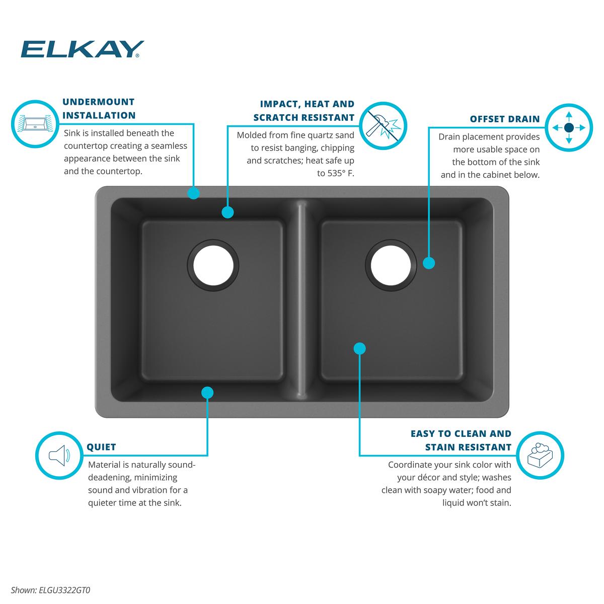 Elkay ELGU3322GT0 Kitchen-Sinks - View #3