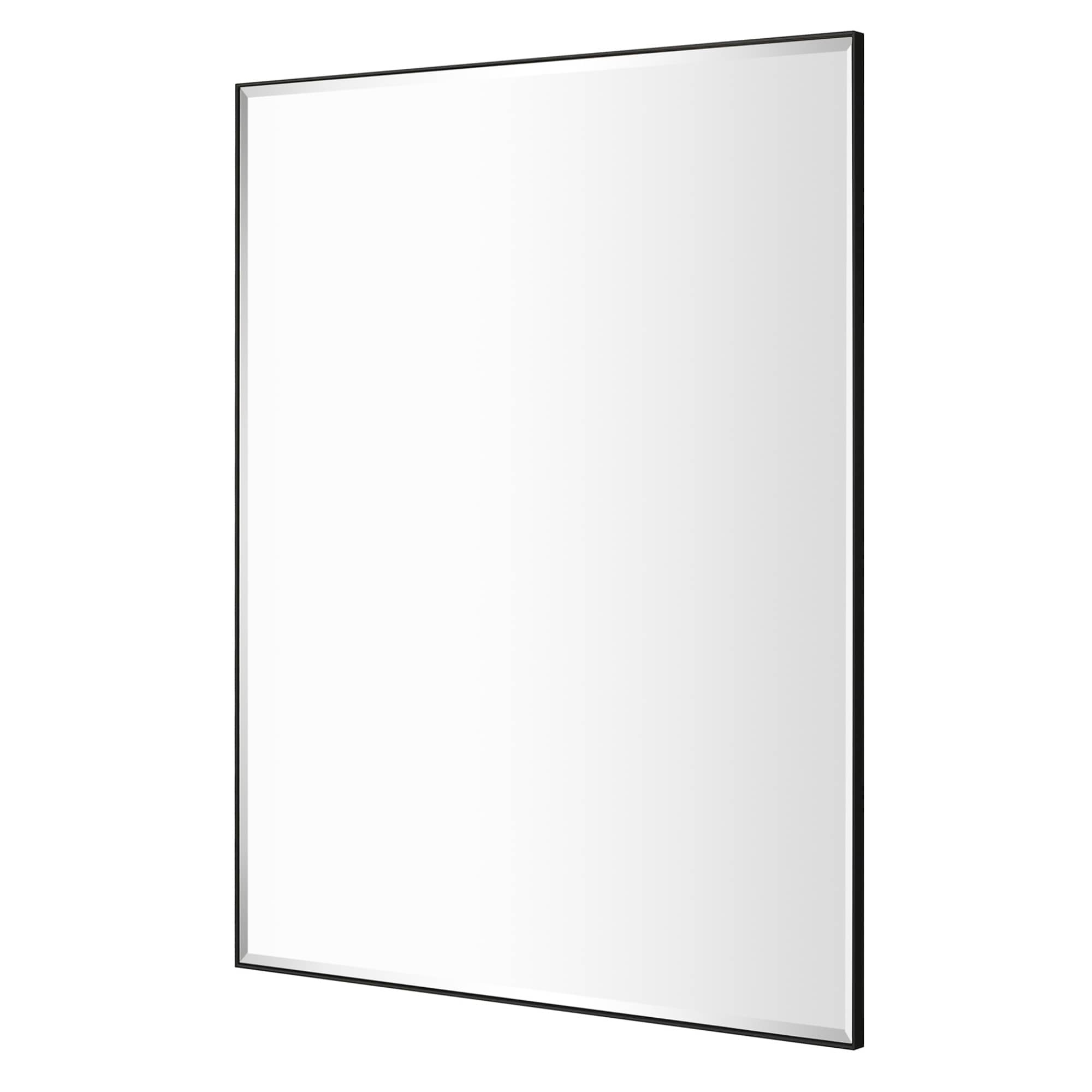 GETLEDEL 40-in x 30-in Framed Tilting Bathroom Vanity Mirror (Black) MR ...