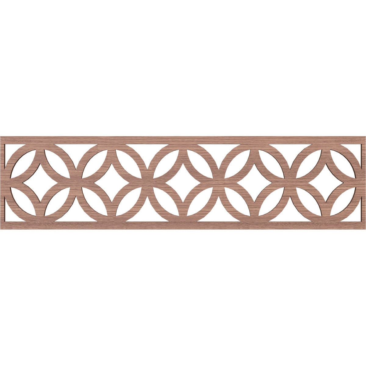 Ekena Millwork MLDB12X47CROWA Crosby Fretwork Flat Trim 12-in x 3.92-ft Walnut Brown Unfinished 2157611 Pierced Wall Panel Moulding