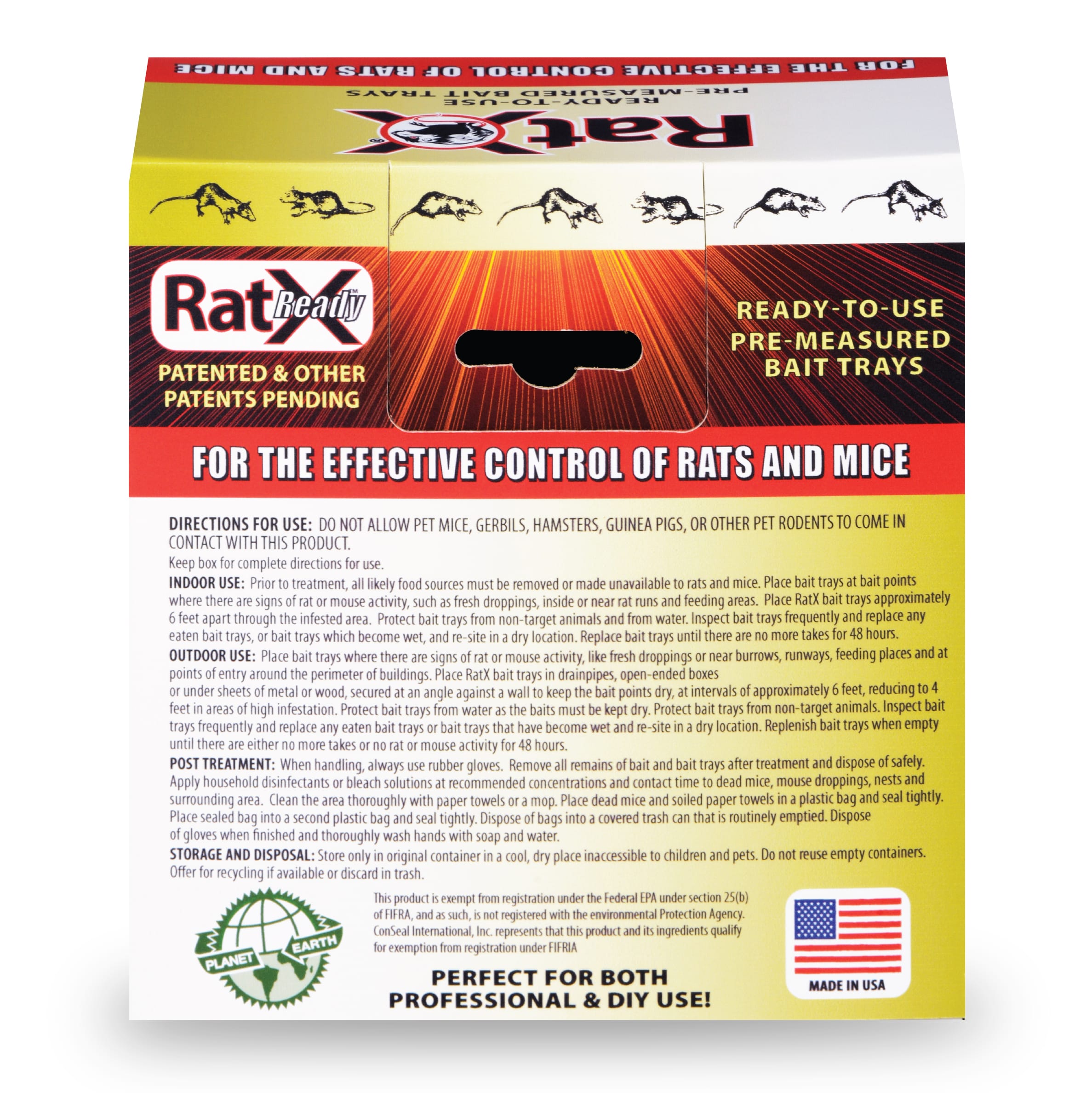 RatX Ready-To-Use Pre-Measured Rat Bait Trays (4-Count)