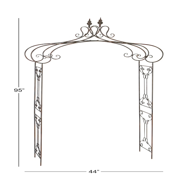 Grayson Lane 4-ft W x 8-ft H Polished Black Indoor/Outdoor Scrollwork ...