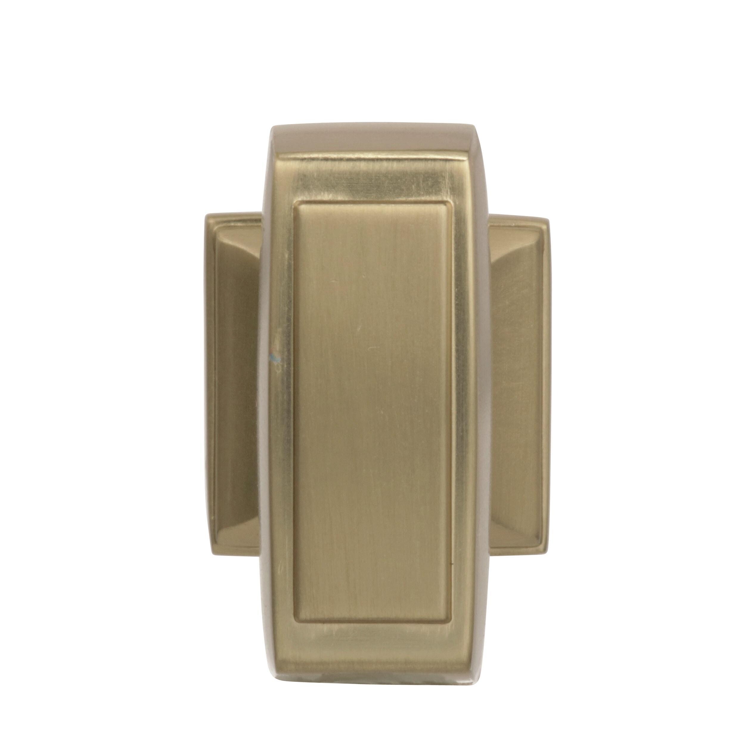 Golden Champagne Rectangular Modern Cabinet Knob with Mounting Hardware