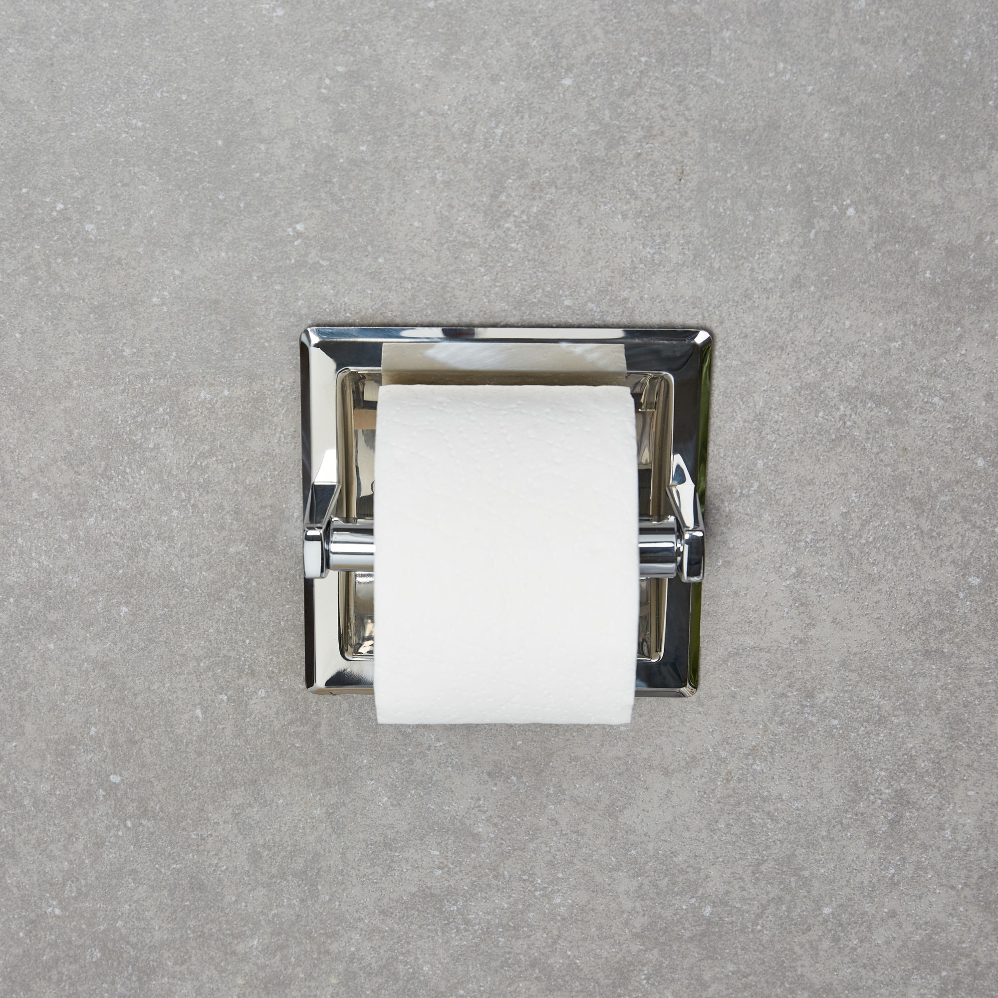 Project Source Seton Brushed Nickel Recessed Spring-loaded Toilet Paper  Holder