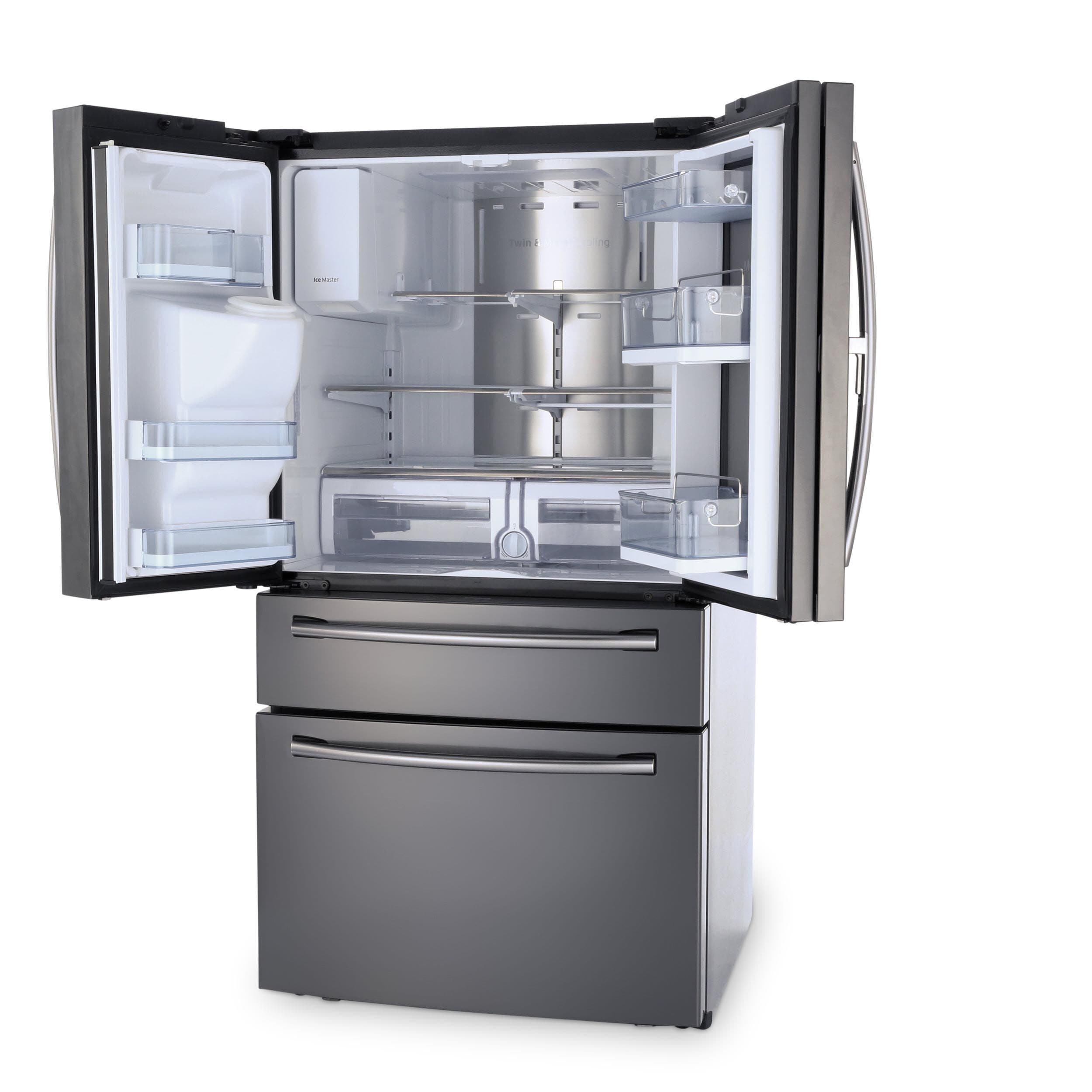 Samsung Food Showcase 27 8 Cu Ft 4 Door French Door Refrigerator With Ice Maker And Door Within Door Fingerprint Resistant Black Stainless Steel Energy Star In The French Door Refrigerators Department At Lowes Com