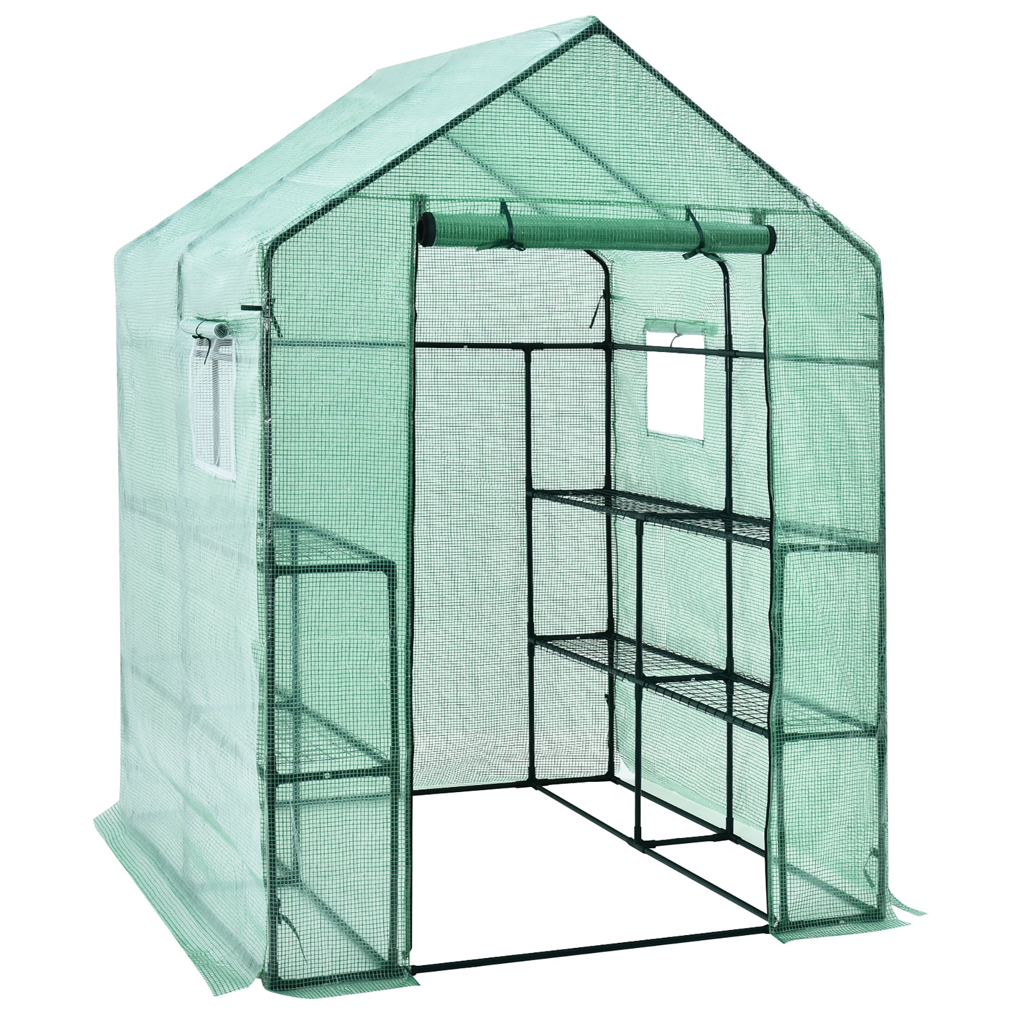 WELLFOR AY-558GH Walk-in Greenhouse 4.76-Feet L x 4.76-Feet W x 6.42-Feet H Green Greenhouse