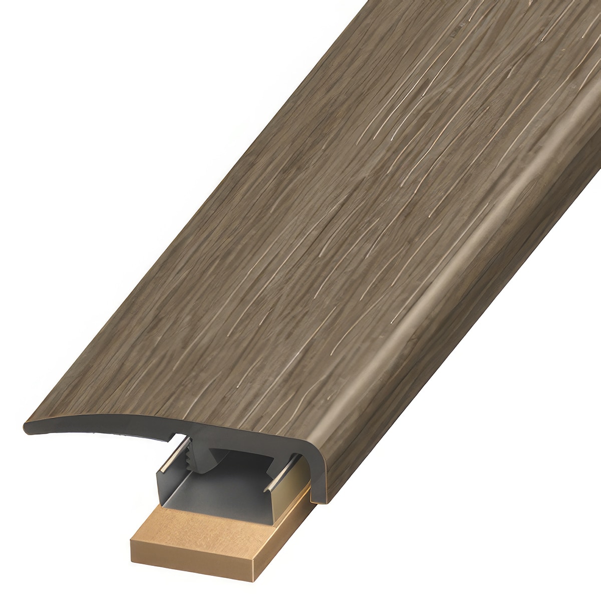 Versatrim SCAP-113101 SoundTrack GlueCore Lucida-SoundTrack GlueCore-Shadow 0.3125-in T x 1.375-in W x 94-in L PVC End cap