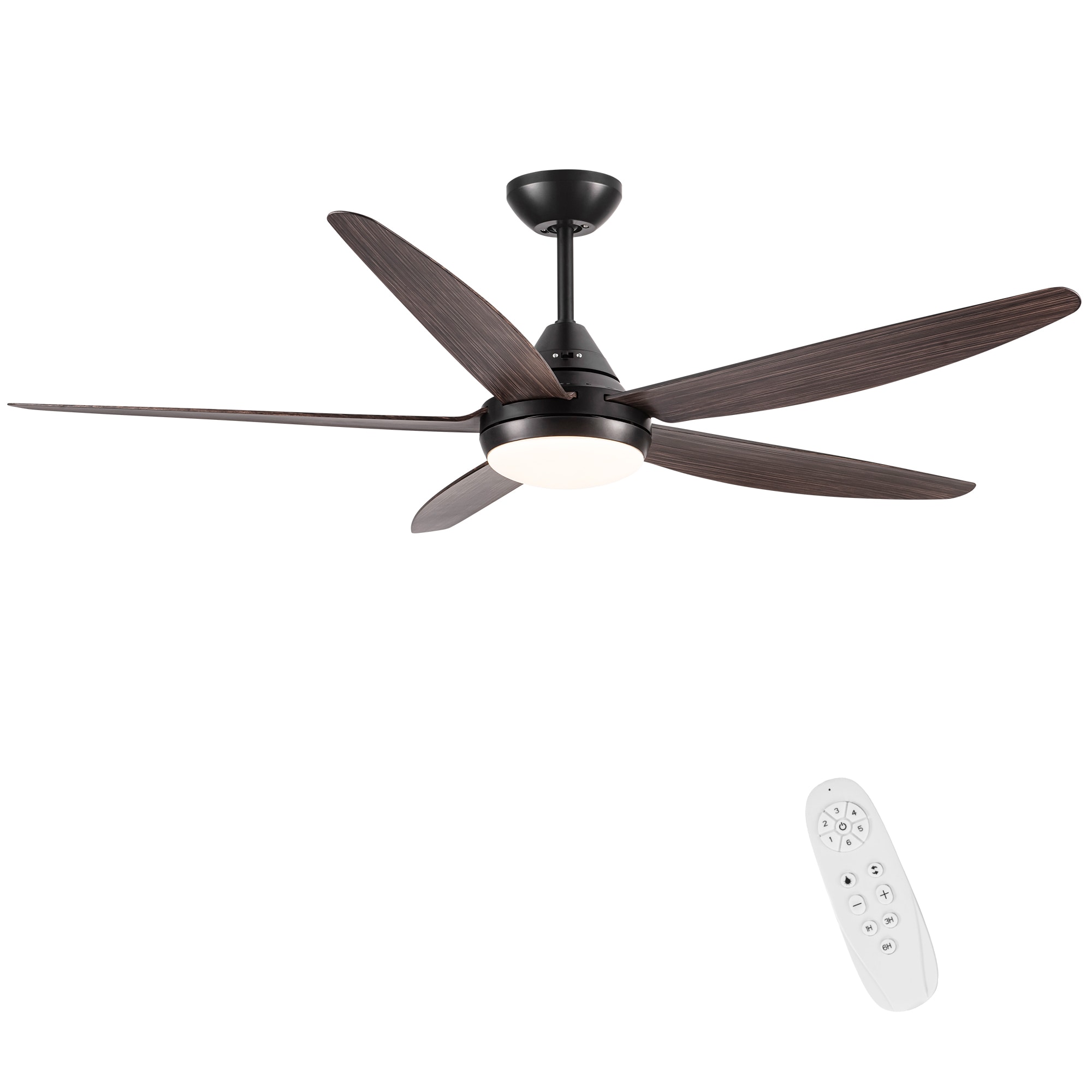 Flynama L-72852 56-in Integrated LED Black with ABS Blades Ceiling Fan With Light - Remote Included ( 5 -Blade )