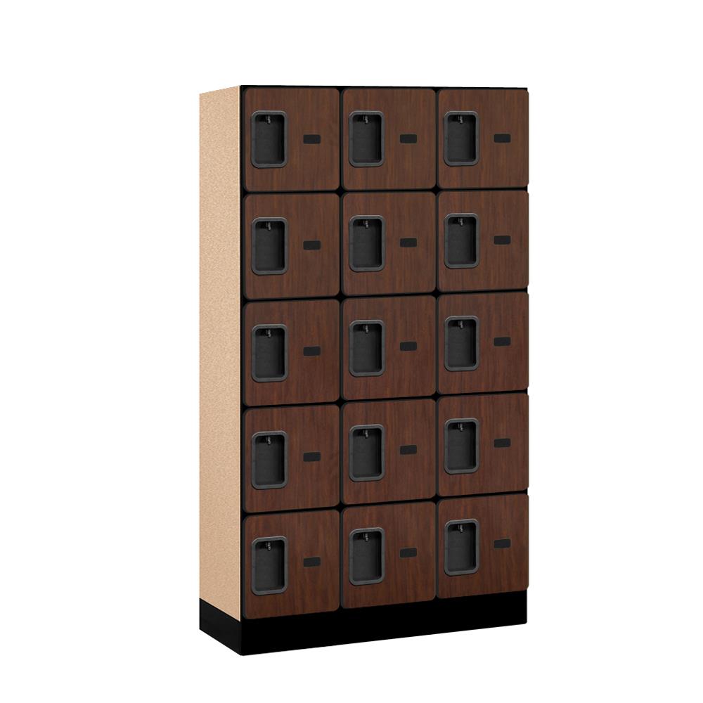 SALSBURY INDUSTRIES 35355MAH 35000 12" wide five tier box style designer wood locker 36-Inches W x 64-Inches H x 15-Inches D Wood Full Storage Lockers