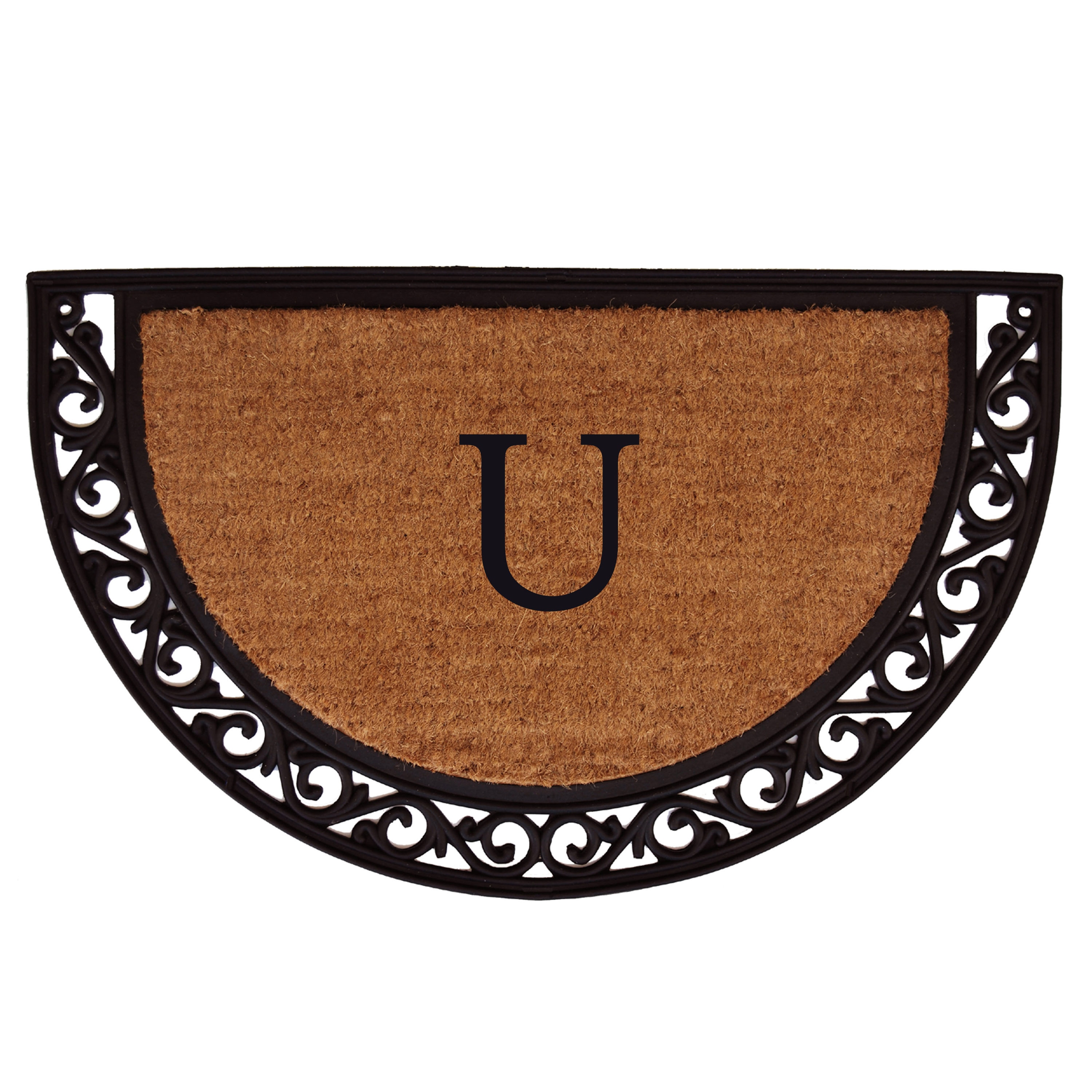 Callowaymills 100101830U Natural/Black Coir/Rubber Non-Slip Grip Indoor or outdoor Decorative Door Mat