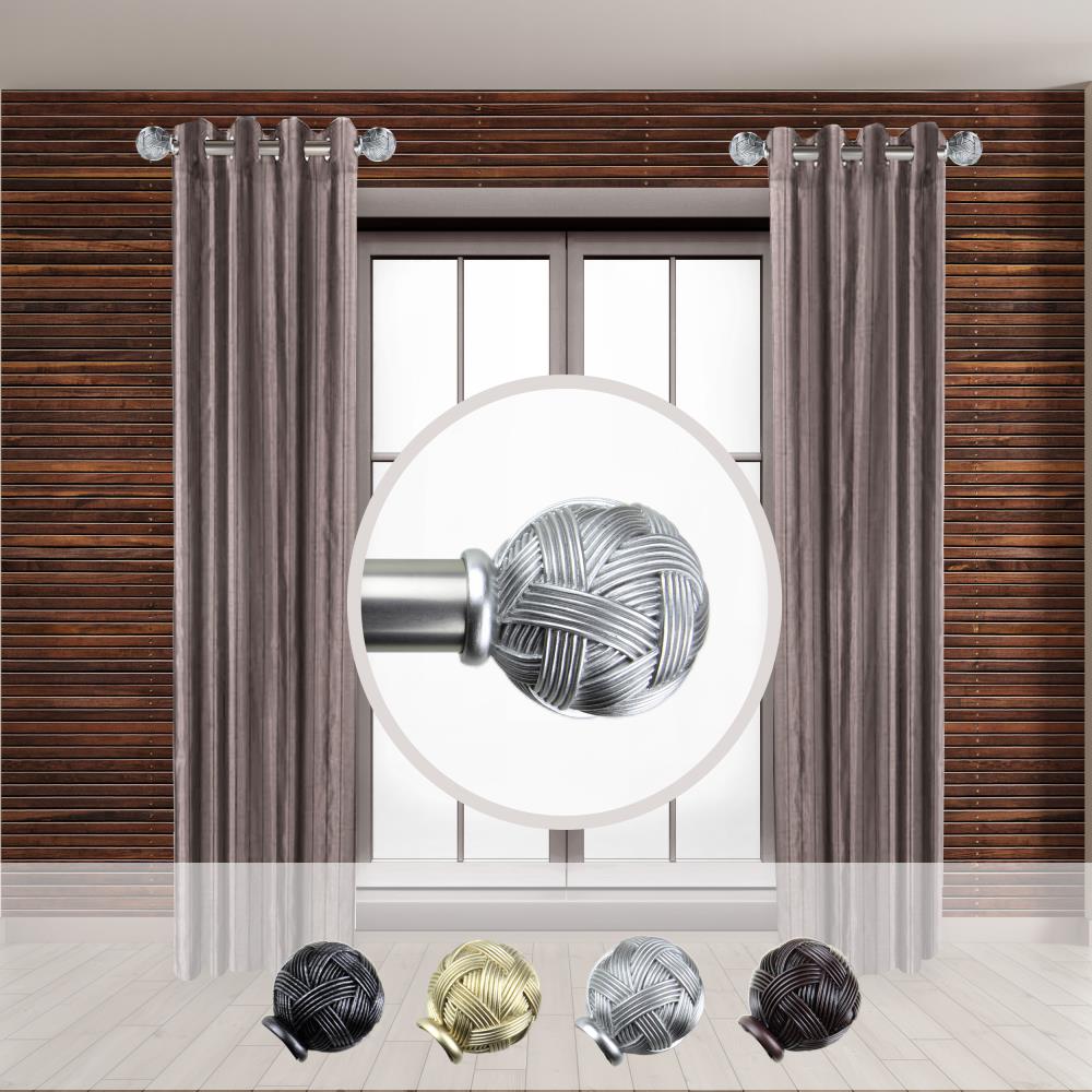 Hart & Harlow LO-SIDE100-22-5 Franklin 1-in 12-in to 20-in Satin Nickel Steel Side curtain rod with Finials