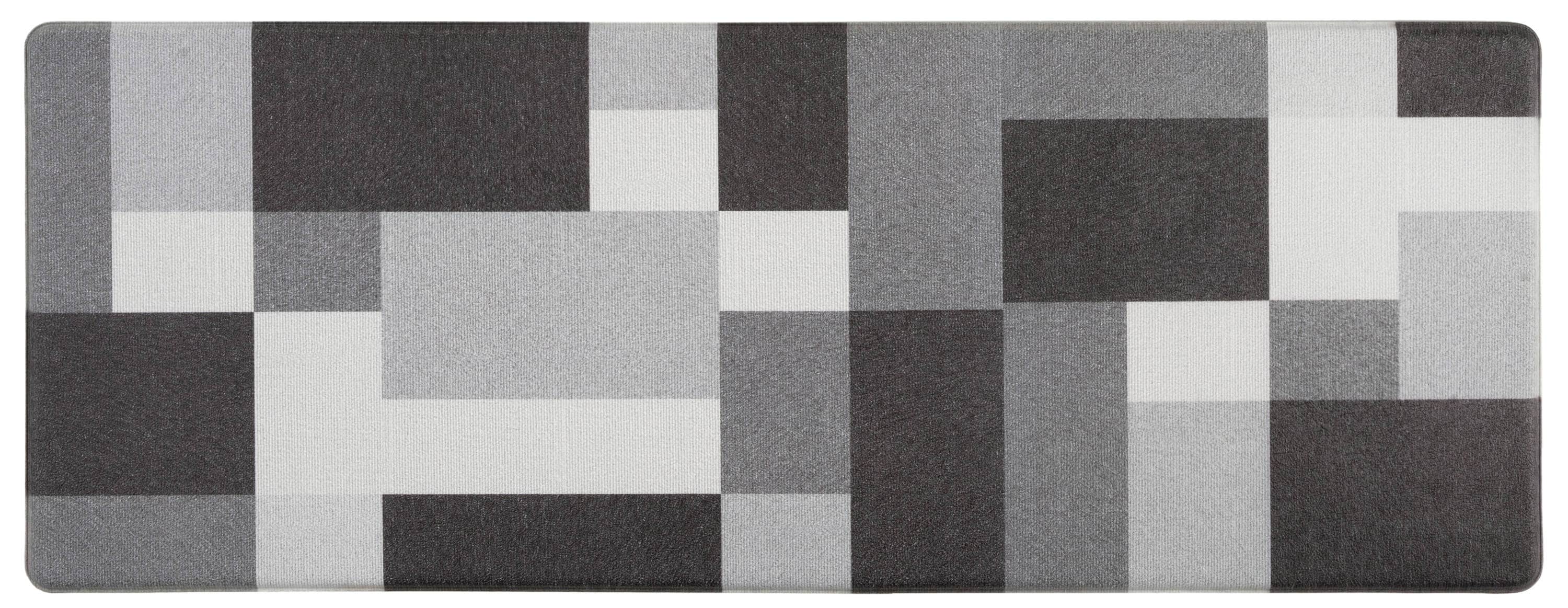 Gray Modern Geometric Anti-Fatigue Standing Mat 18" x 47"