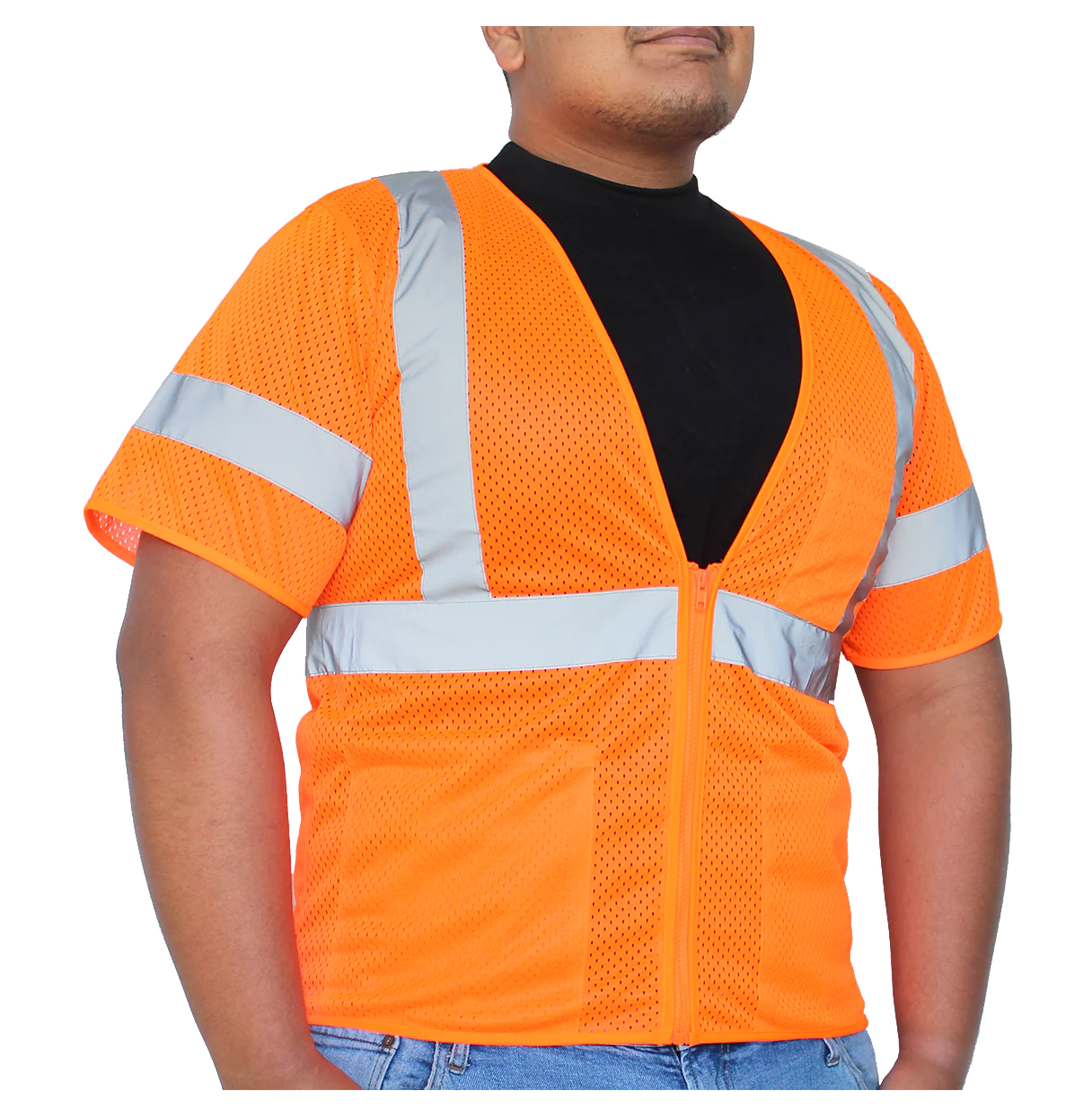 Glow Shield Class 3 Orange Safety Vest 3XL High Visibility Vest for Enhanced Safety