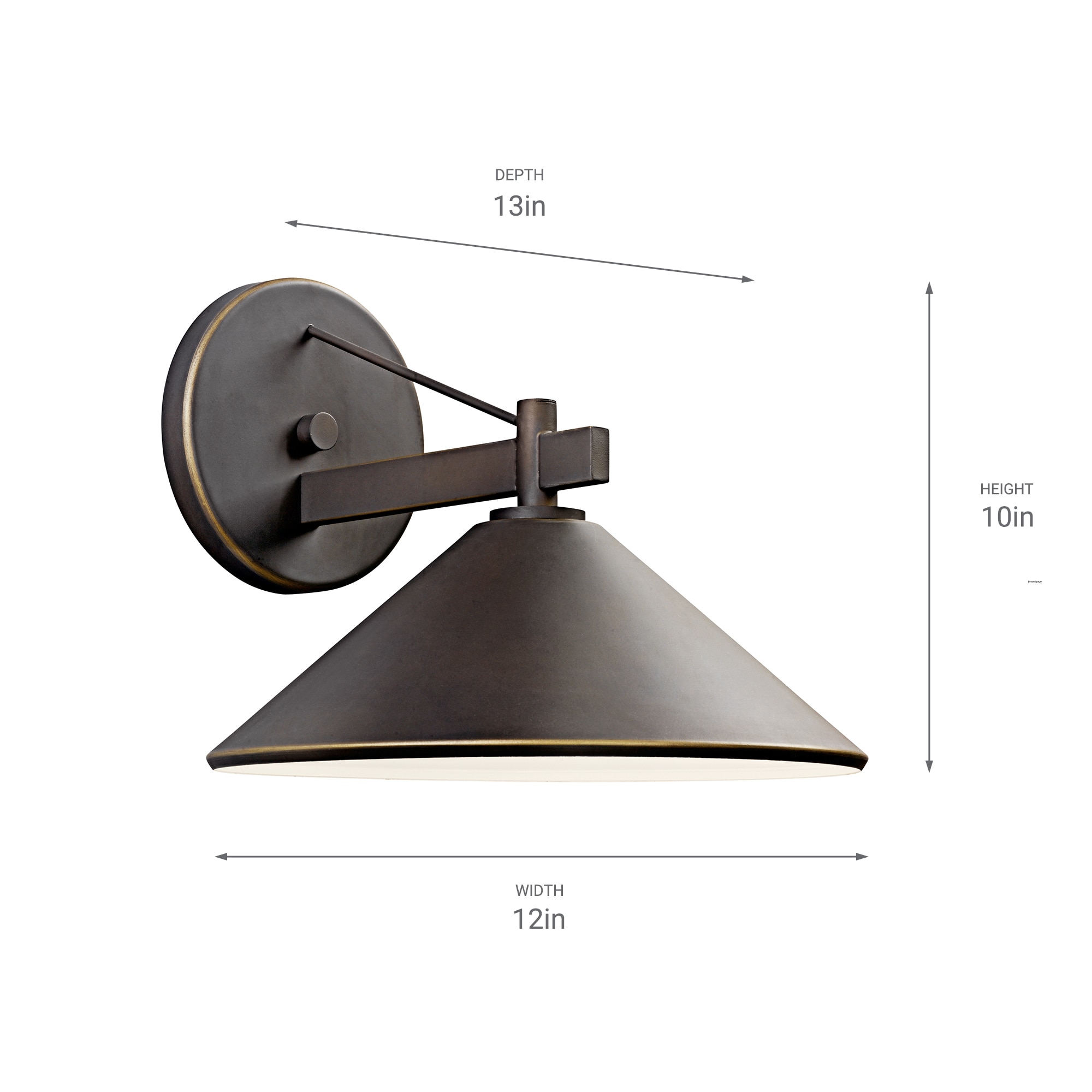 Distressed Bronze 12" Rustic Lantern Wall Sconce